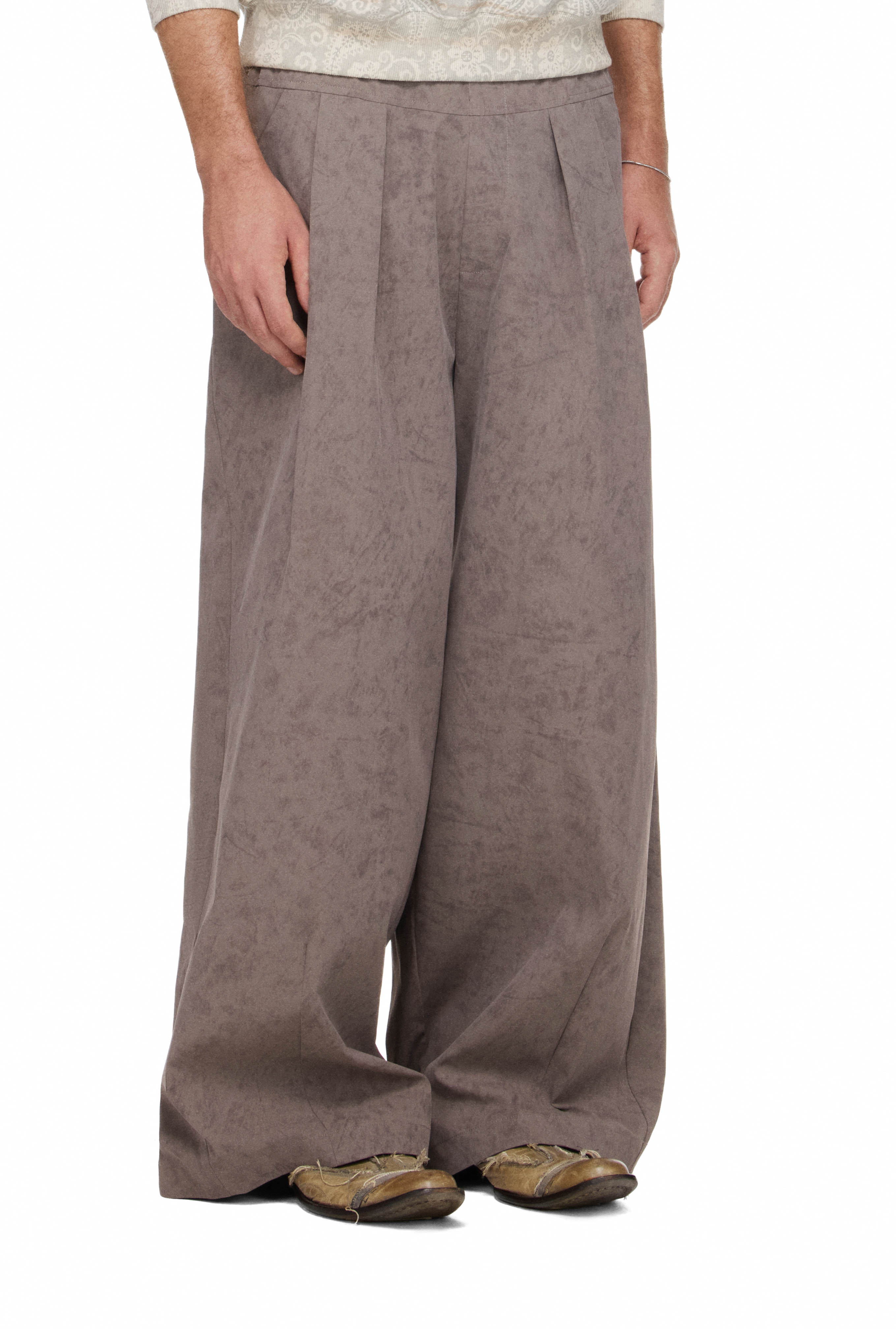 BEUTER® MS PLEATED WIDE-LEG PANTS - RAVEN