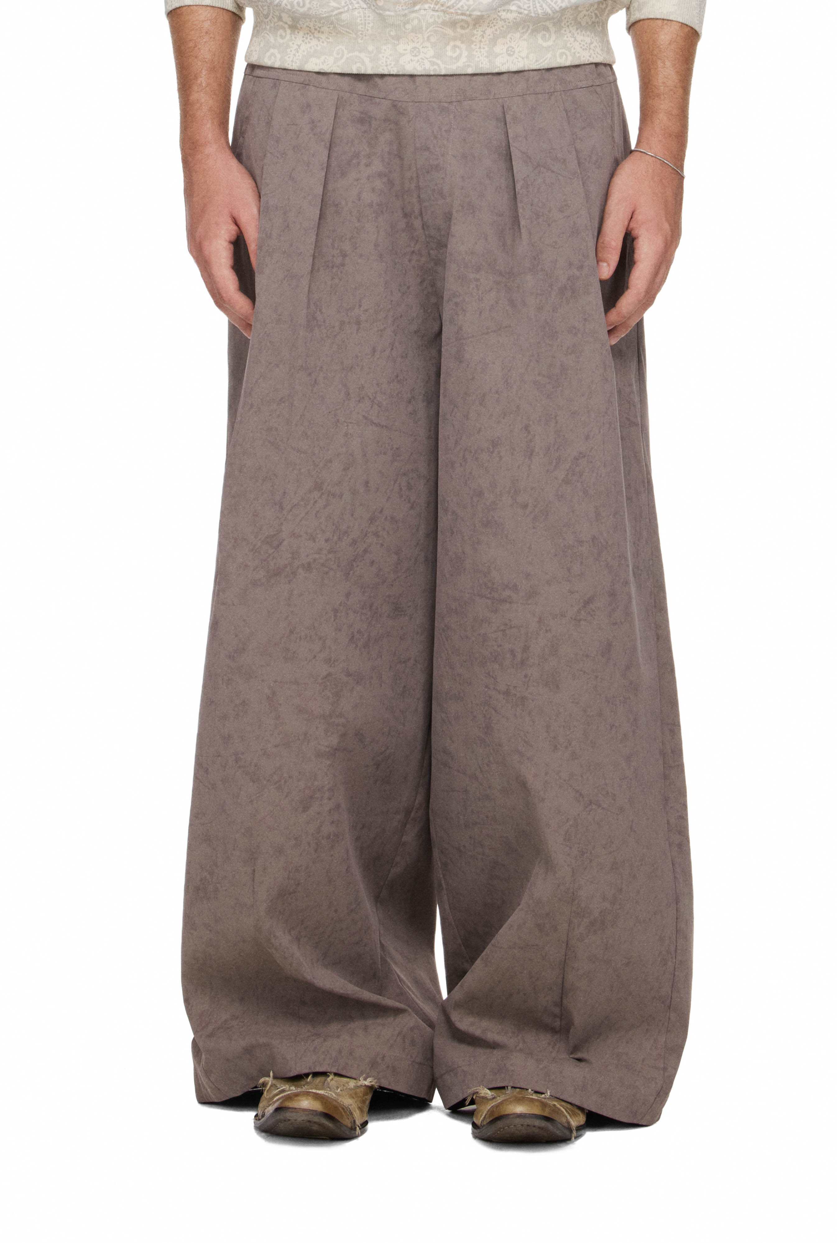 BEUTER® MS PLEATED WIDE-LEG PANTS - RAVEN