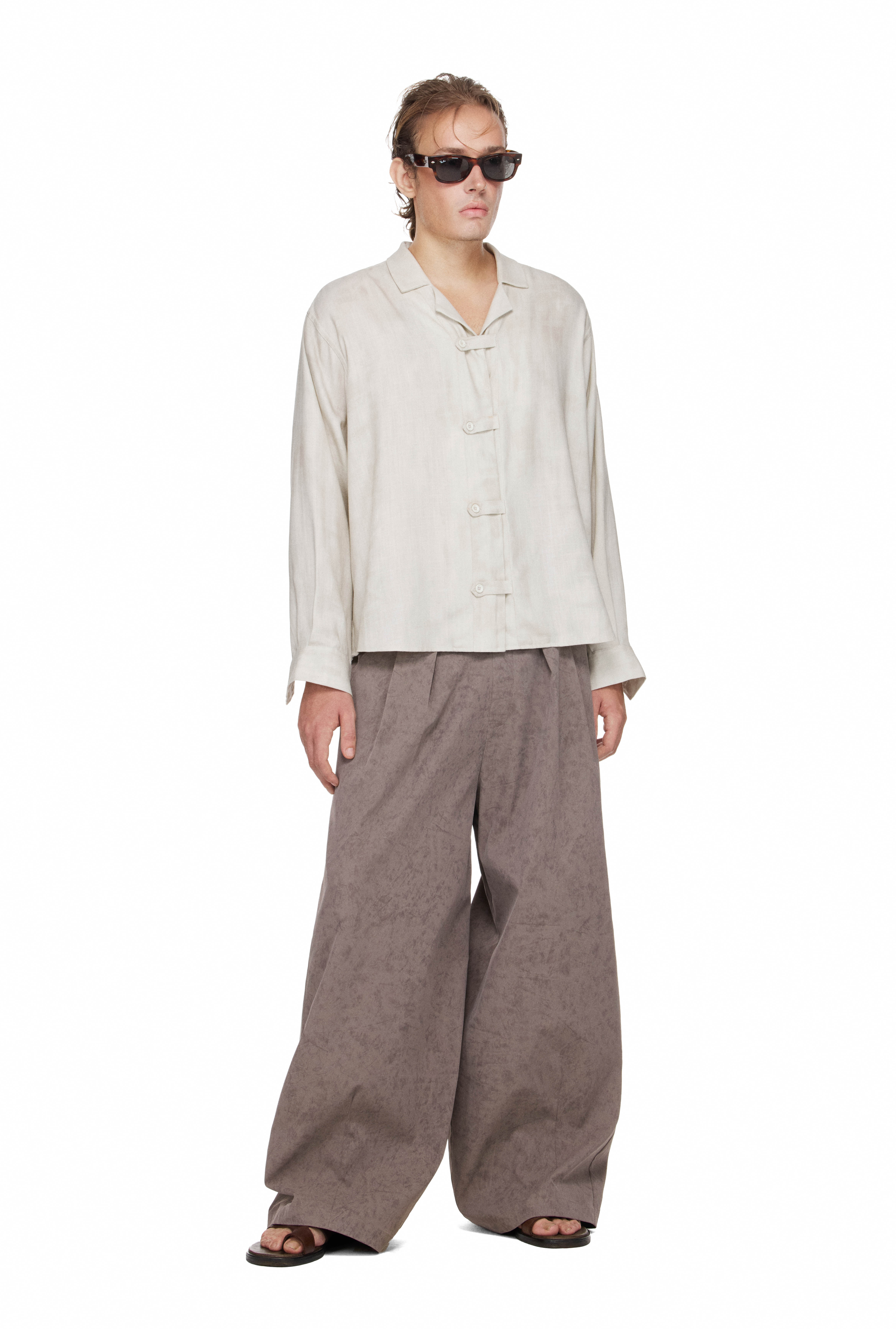 BEUTER® MS RELAXED BELTED SHIRT - CLOUD DANCER