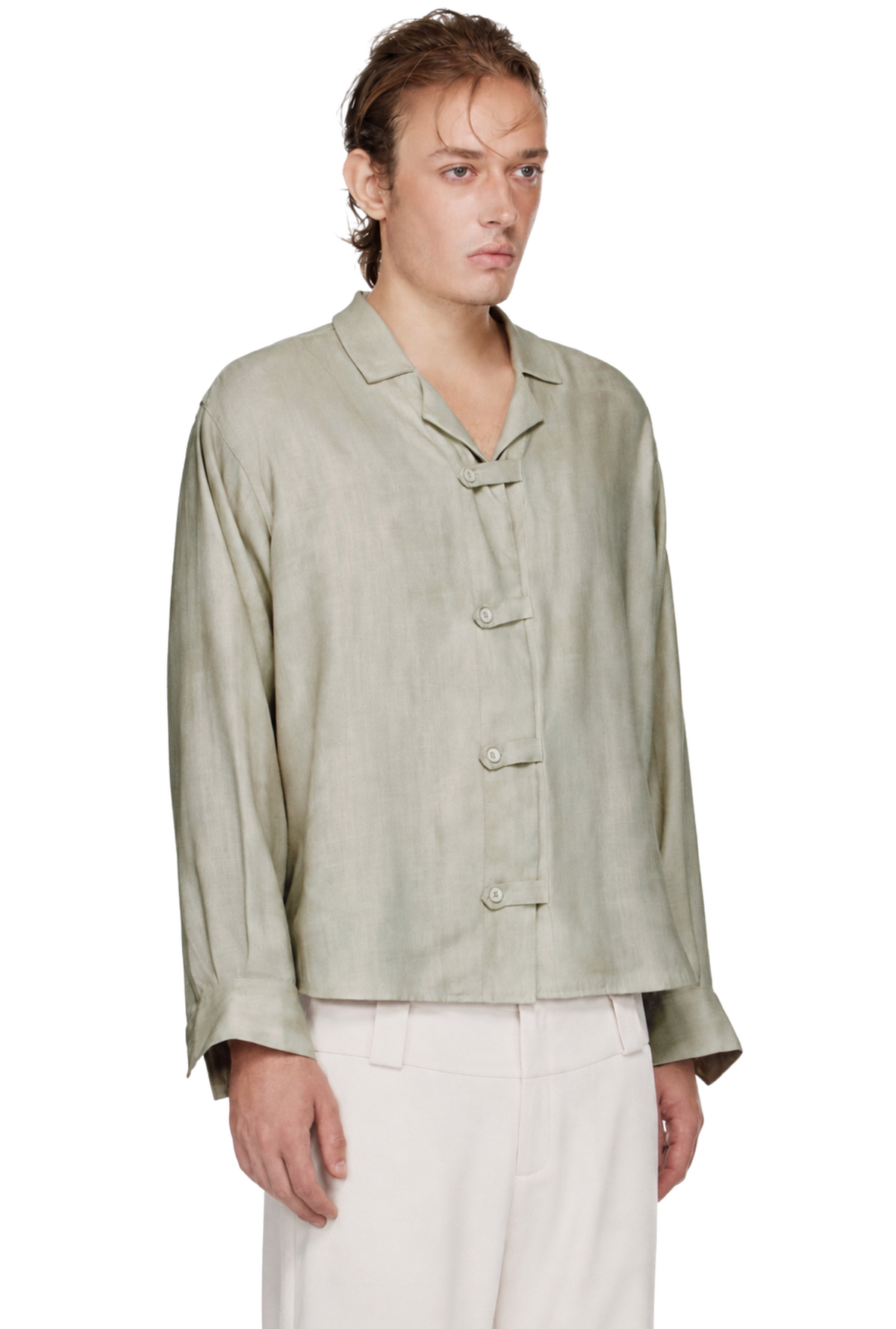 BEUTER® MS RELAXED BELTED SHIRT - SAGE GREEN