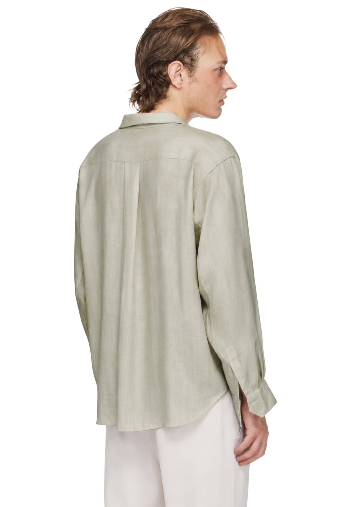 BEUTER® MS RELAXED BELTED SHIRT - SAGE GREEN