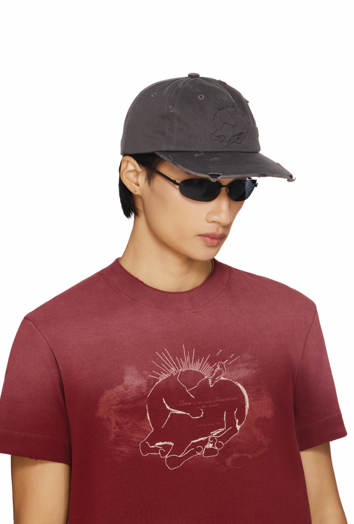 BEUTER® “UNCAGED HEART” DISTRESS CAP - GRAY