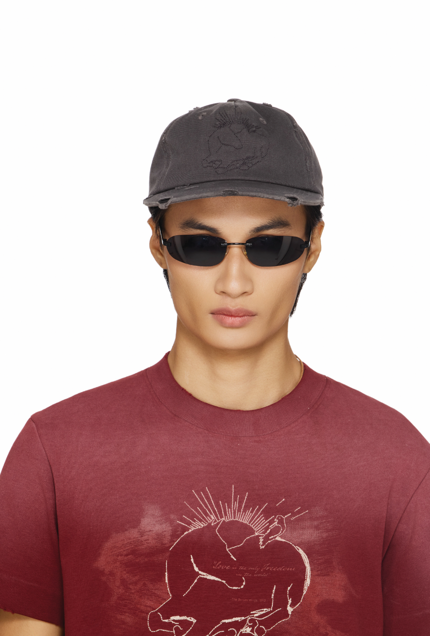 BEUTER® “UNCAGED HEART” DISTRESS CAP - GRAY