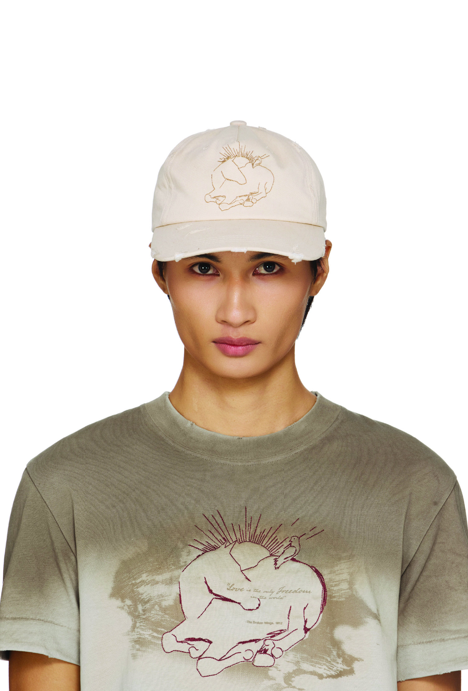 BEUTER® “UNCAGED HEART” DISTRESS CAP - IVORY