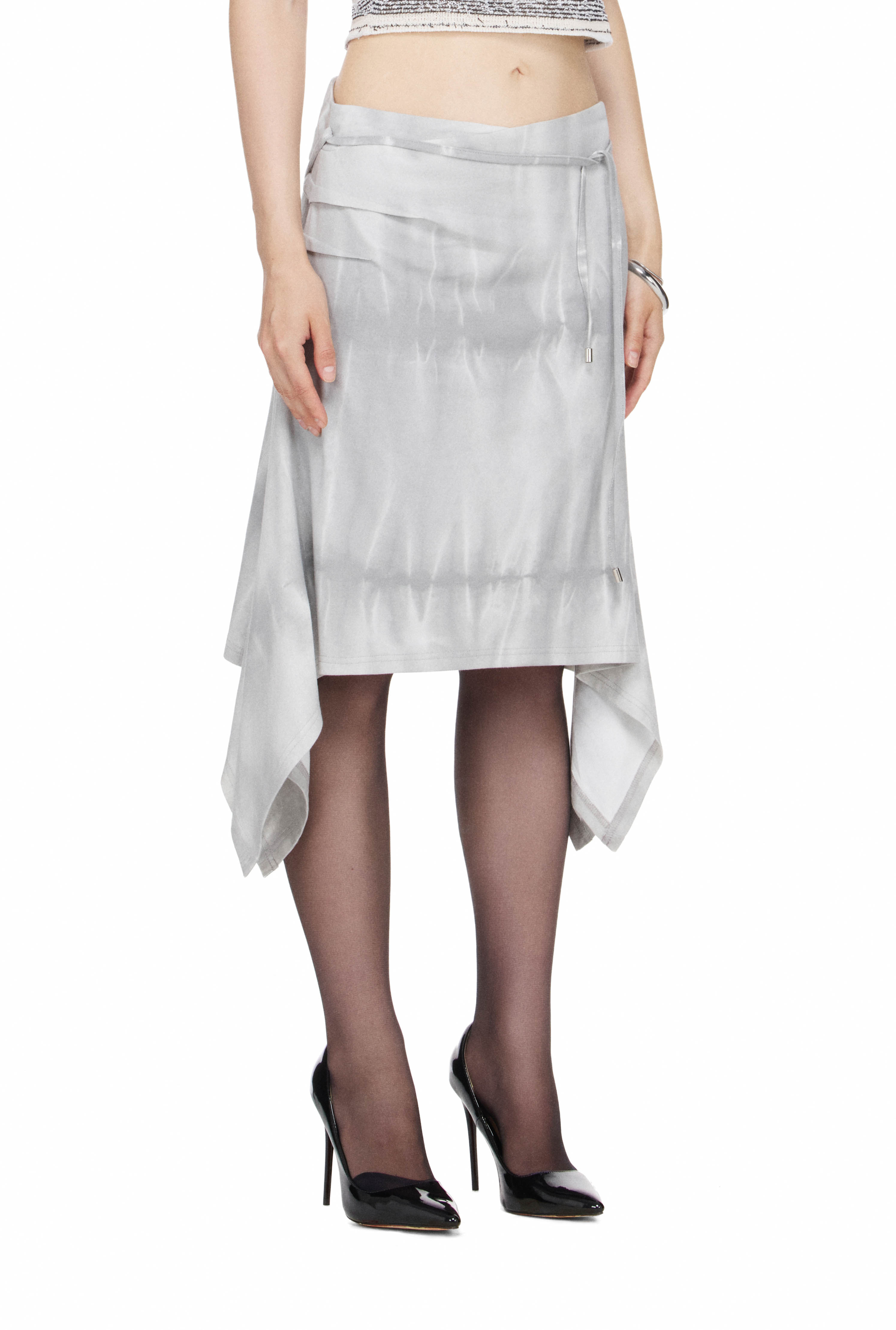 BEUTER® WMNS ASYMMETRIC DROP WAIST FLARE SKIRT - GLACIER GRAY