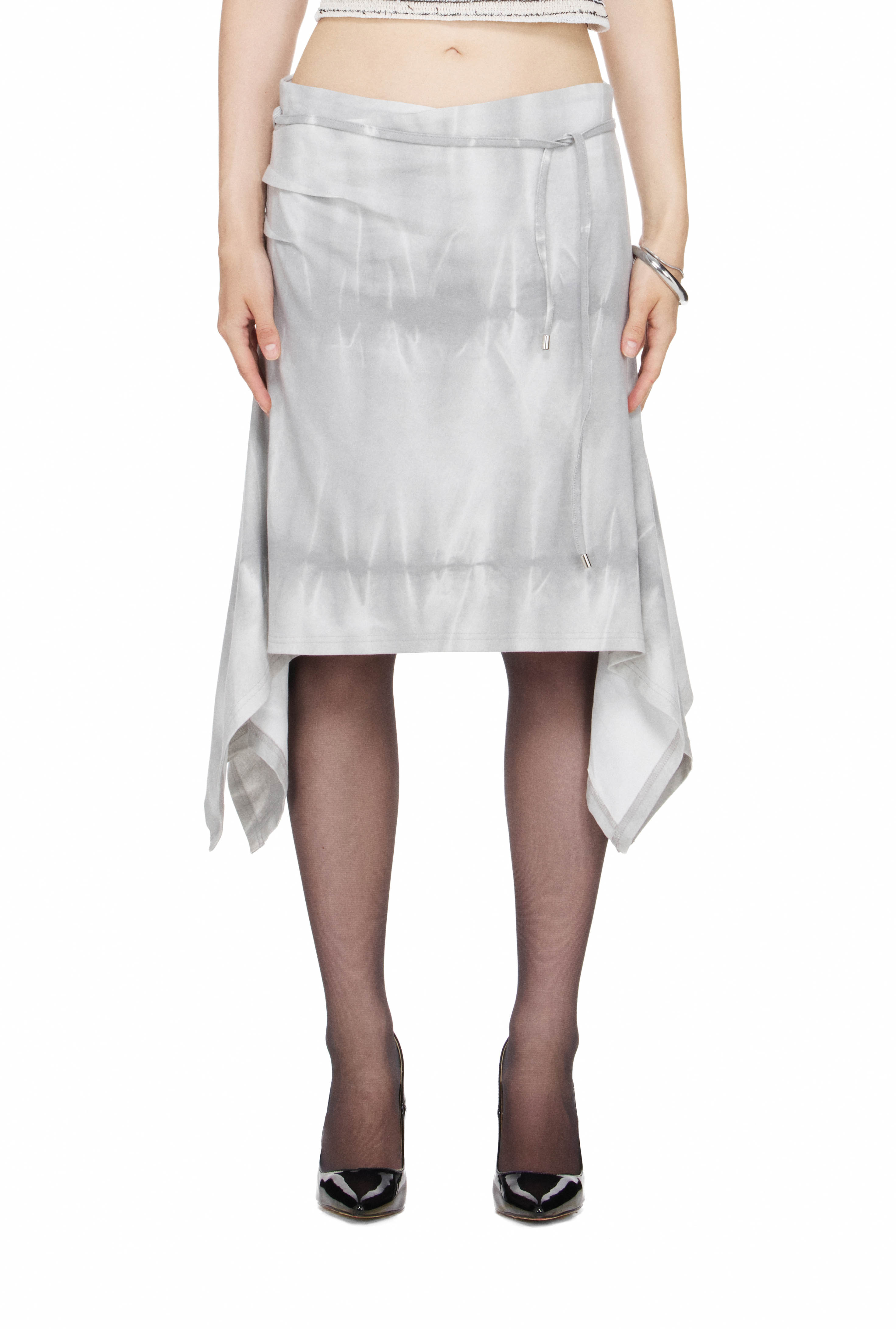 BEUTER® WMNS ASYMMETRIC DROP WAIST FLARE SKIRT - GLACIER GRAY