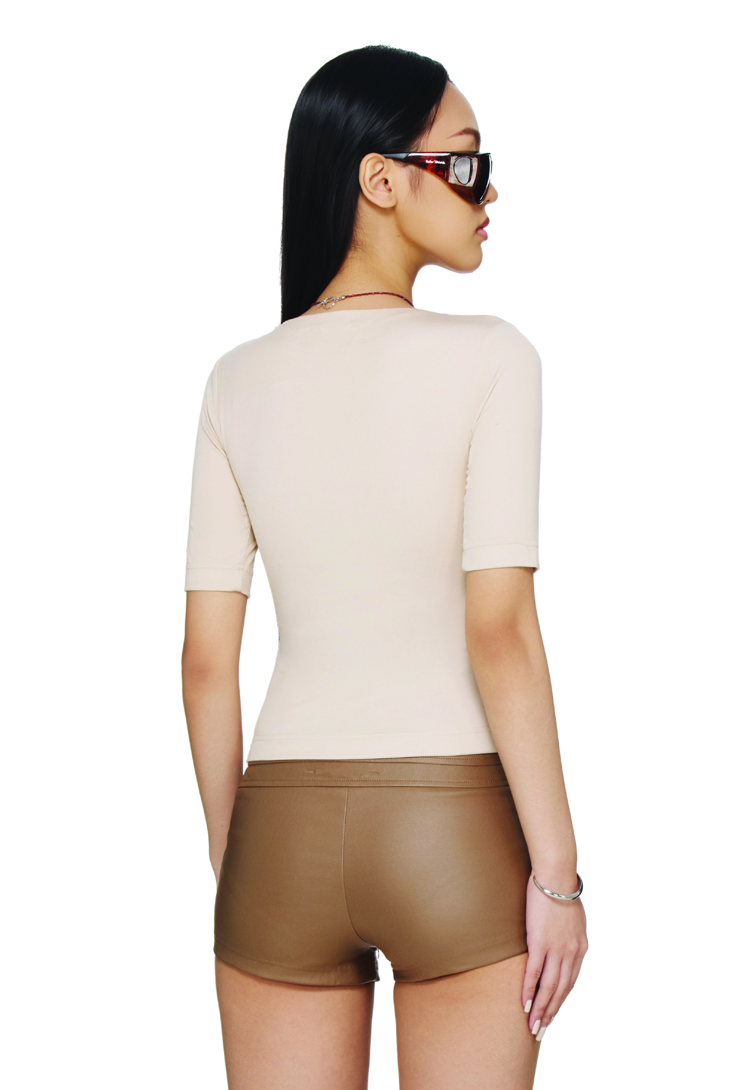 BEUTER® WMNS BOAT-NECK HALF-SLEEVE TOP - SAND