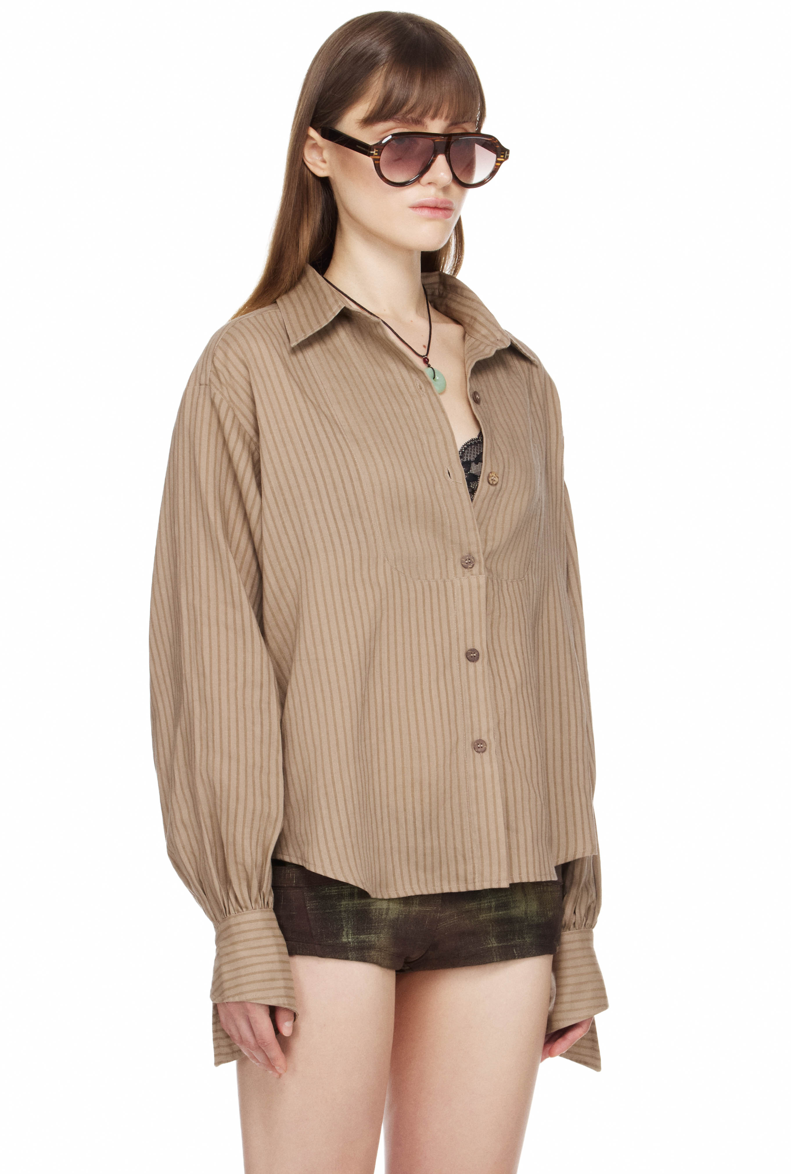 BEUTER® WMNS BOYFRIEND SHIRT - ALMOND