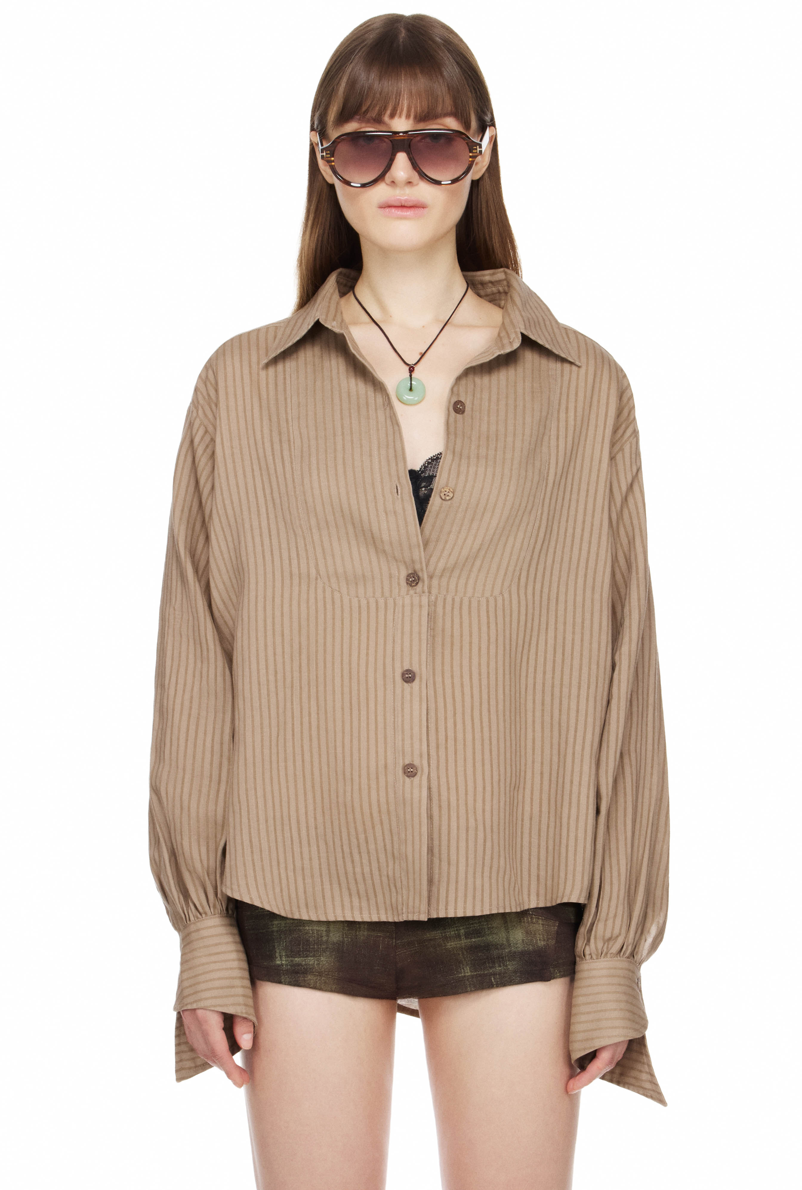 BEUTER® WMNS BOYFRIEND SHIRT - ALMOND