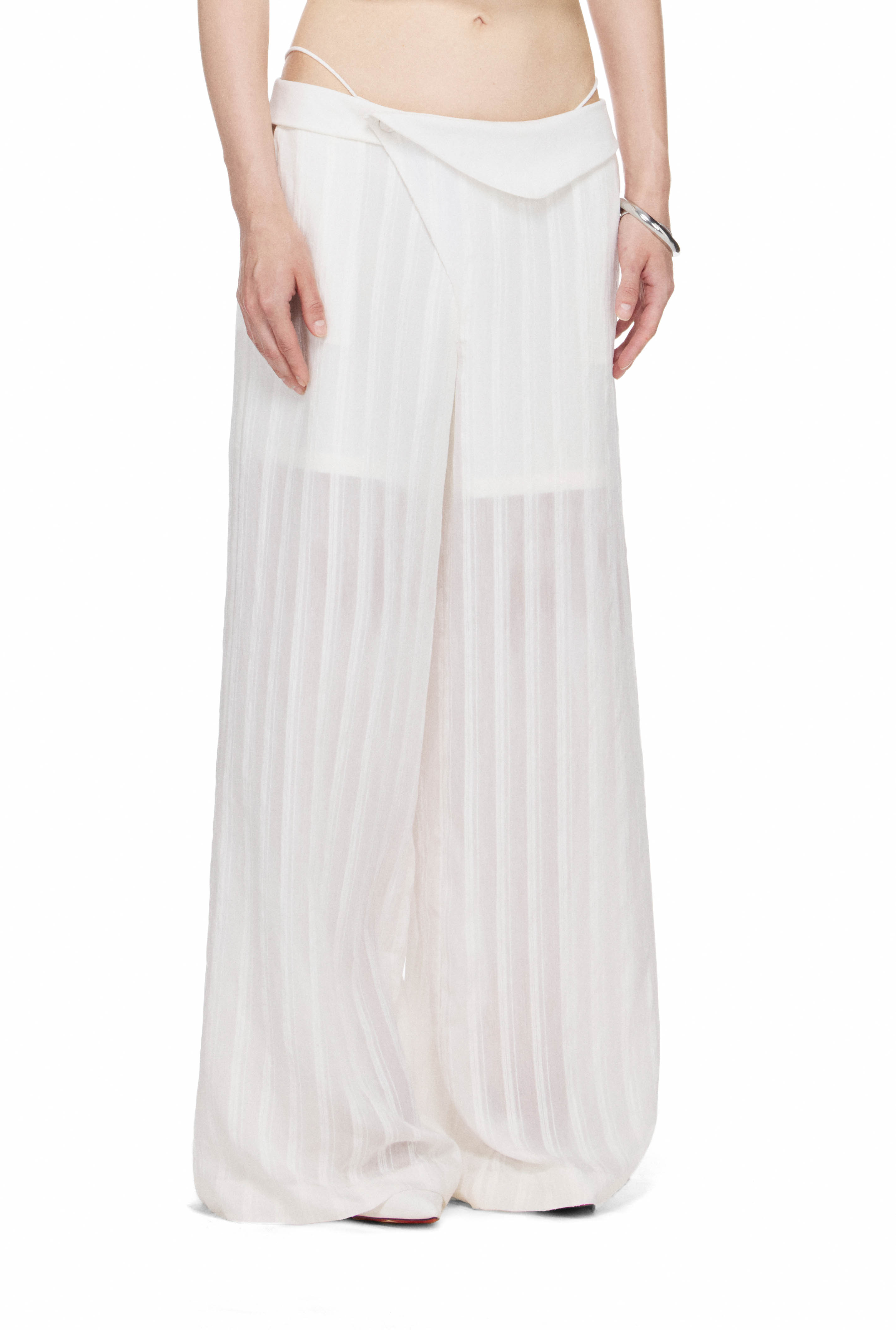 BEUTER® WMNS CURVED-WAIST SHEER PANTS - WHITE