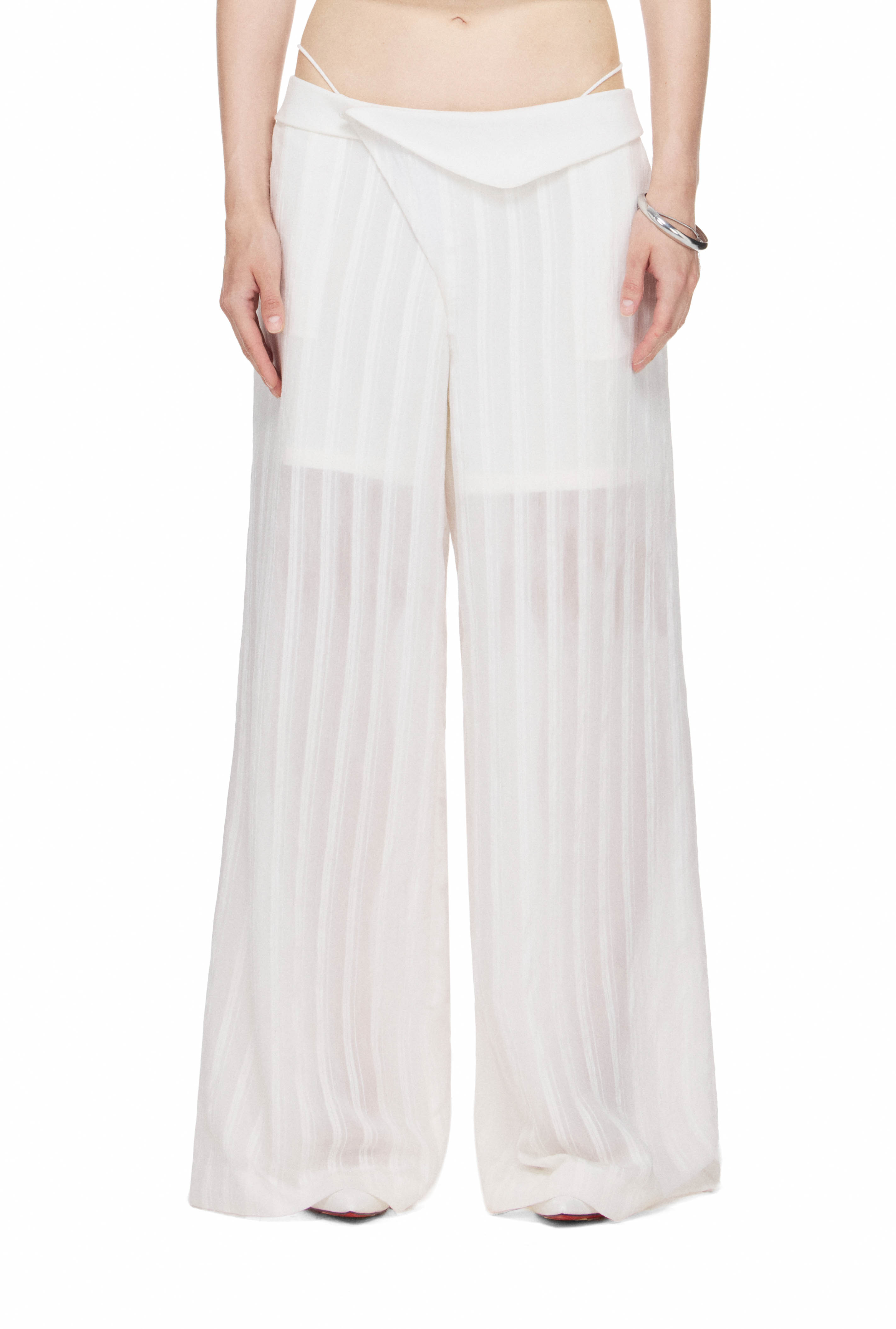 BEUTER® WMNS CURVED-WAIST SHEER PANTS - WHITE