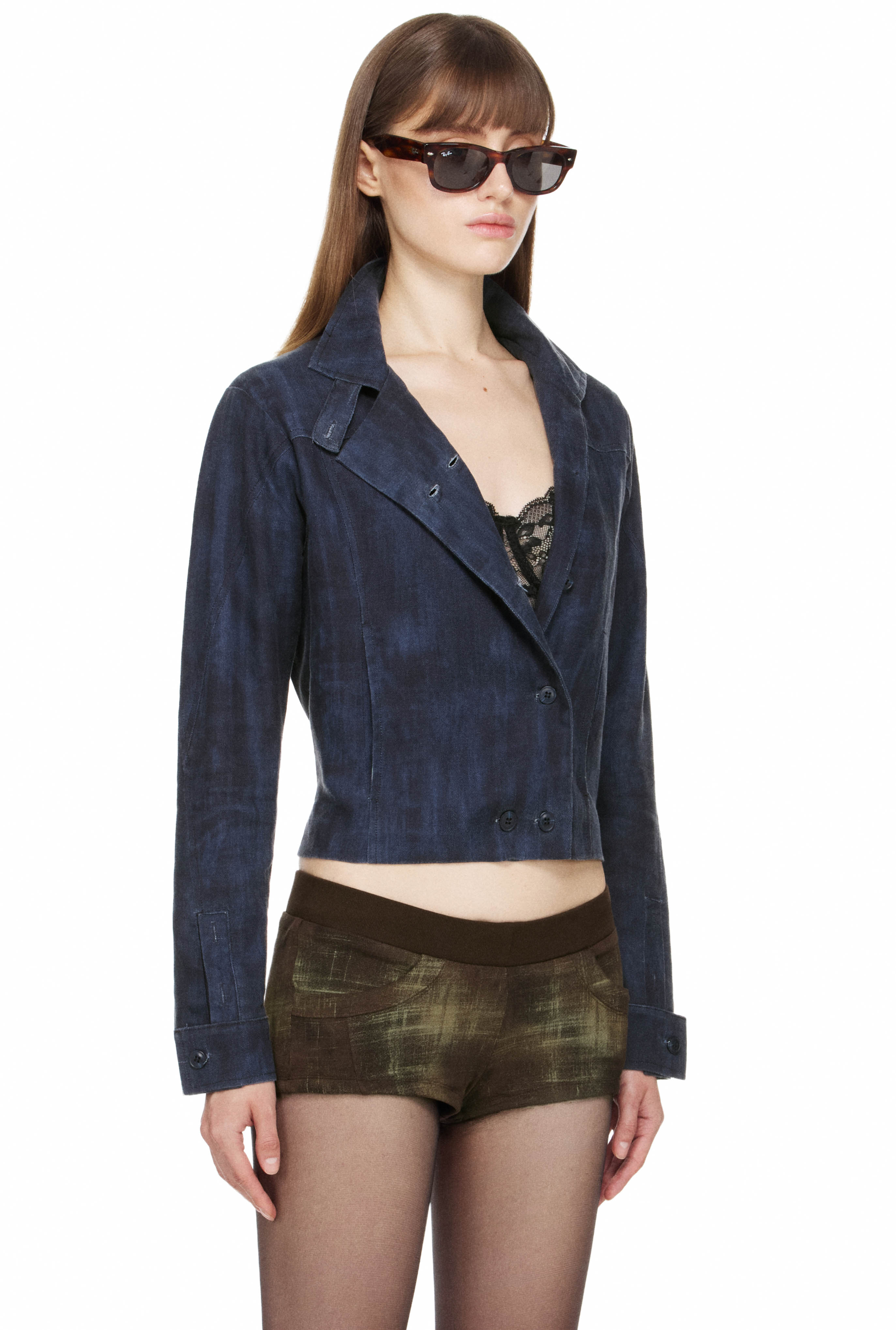 BEUTER® WMNS PANEL CROP JACKET - MOOD INDIGO