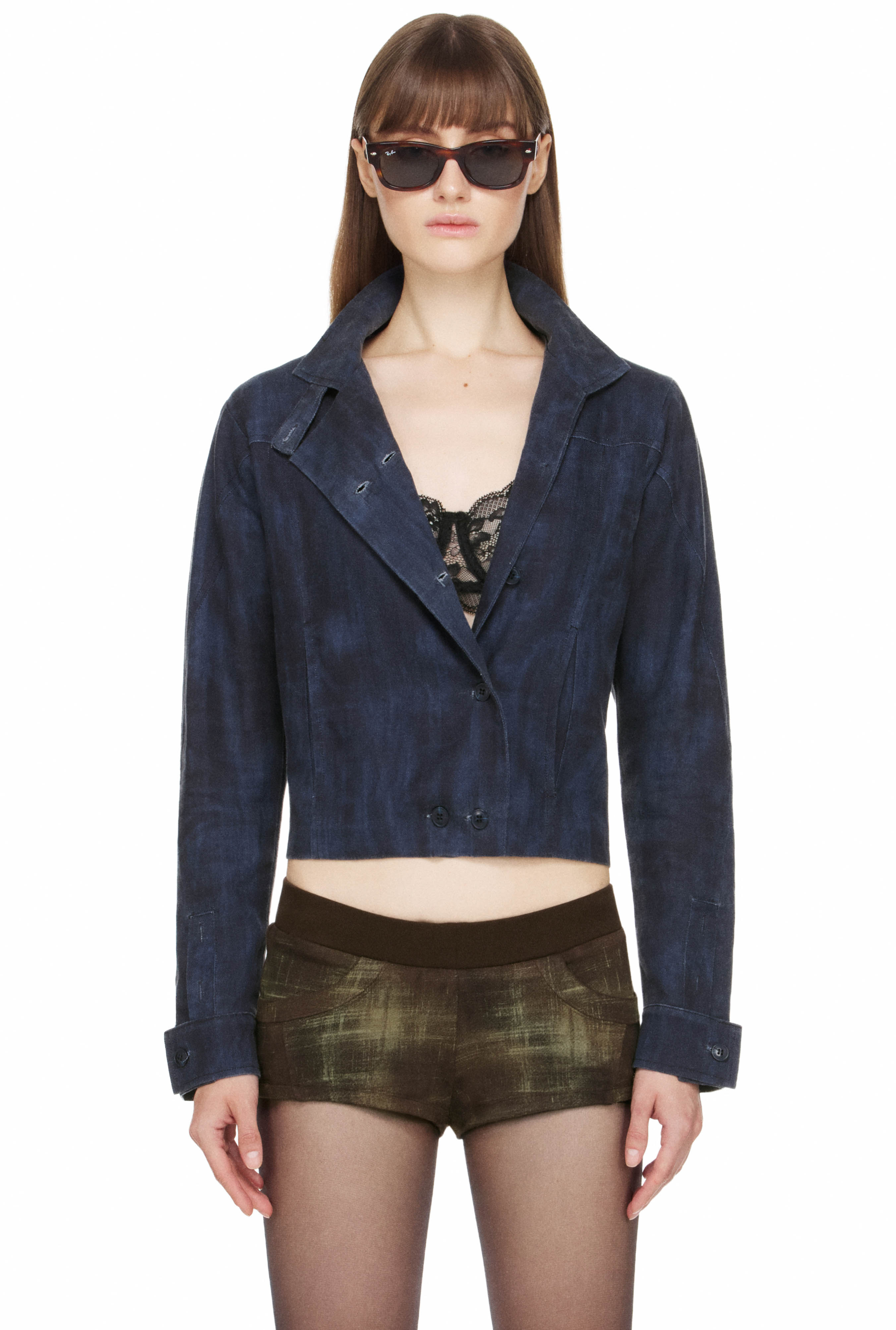 BEUTER ® WMNS PANEL CROP JACKET- NAVY
