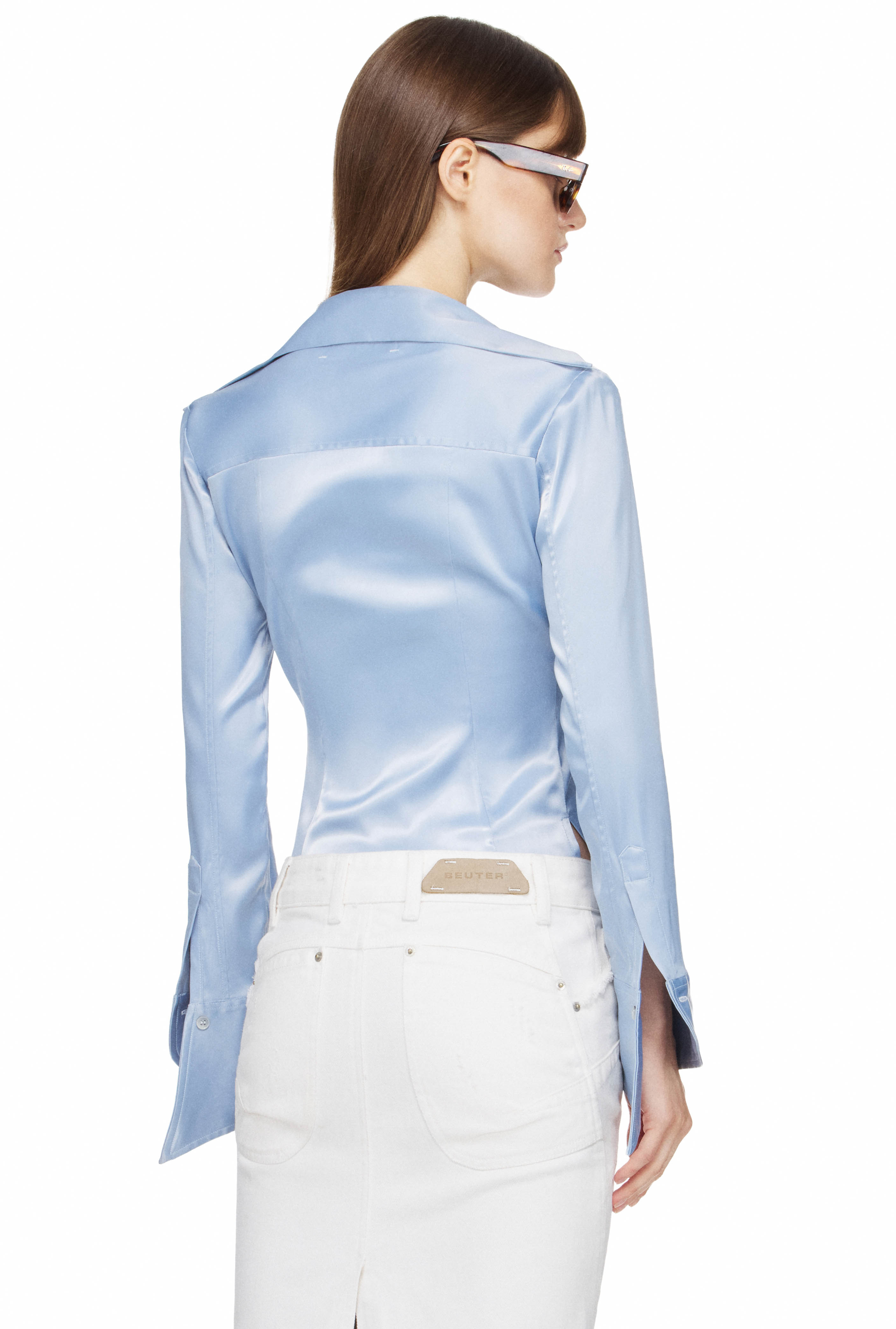 BEUTER® WMNS SATIN SHIRT - ASH BLUE