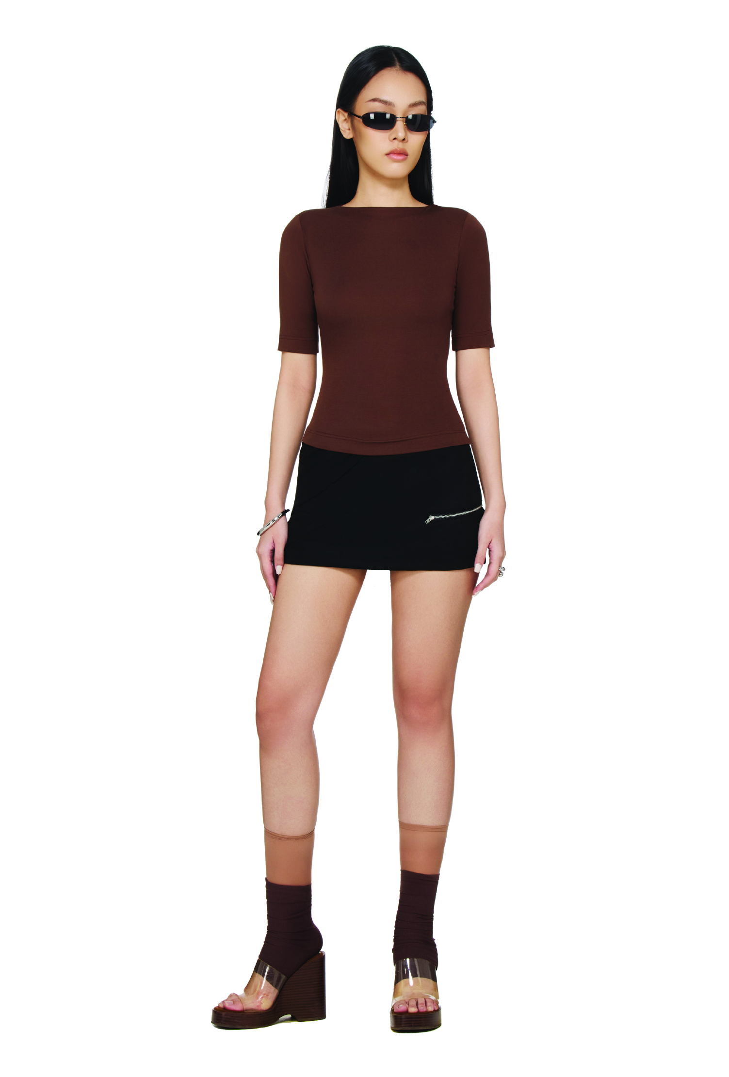 BEUTER® WMNS SUEDE MINI SKIRT - BLACK