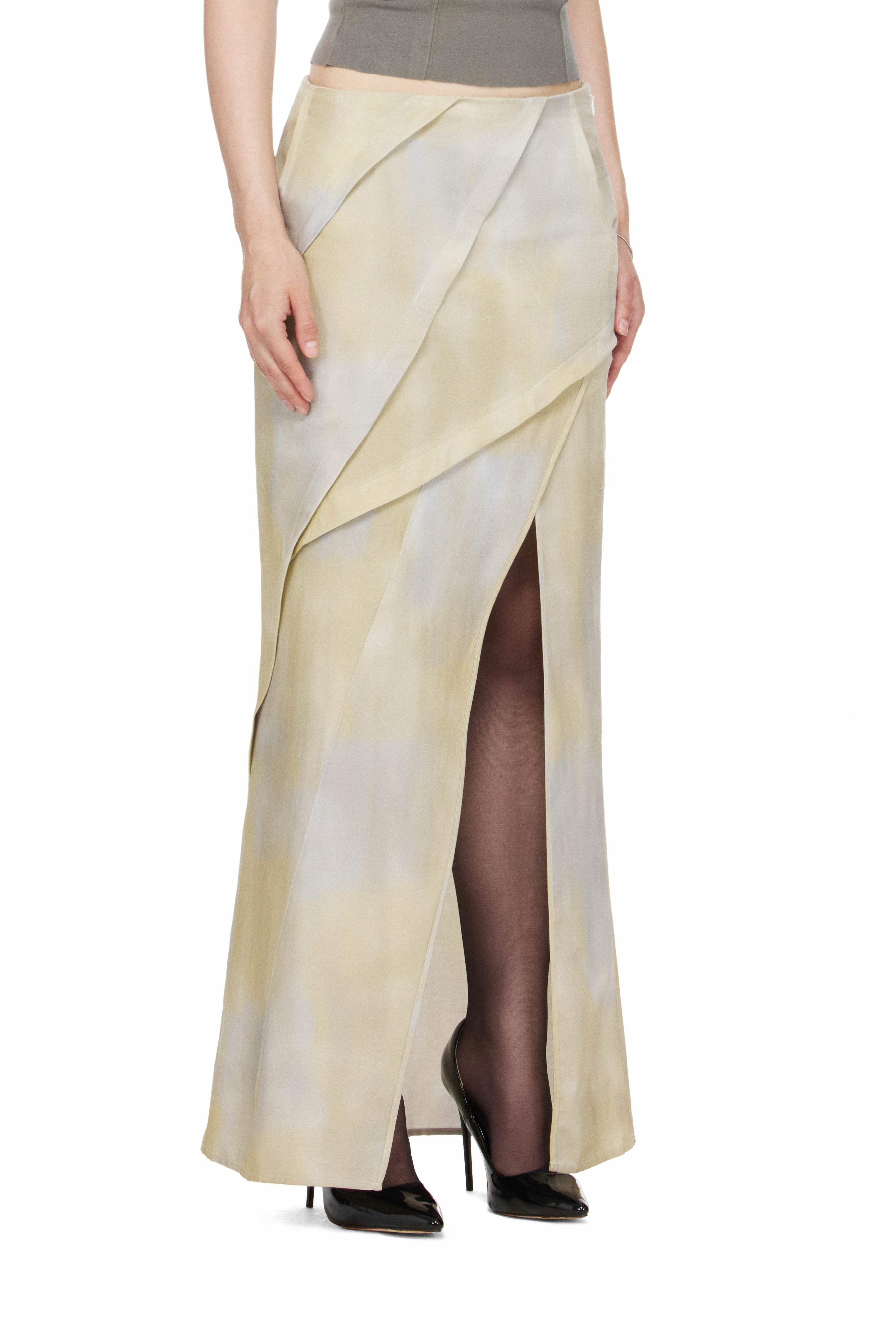 BEUTER® WMNS THIGH-SLIT MAXI SKIRT - GREY