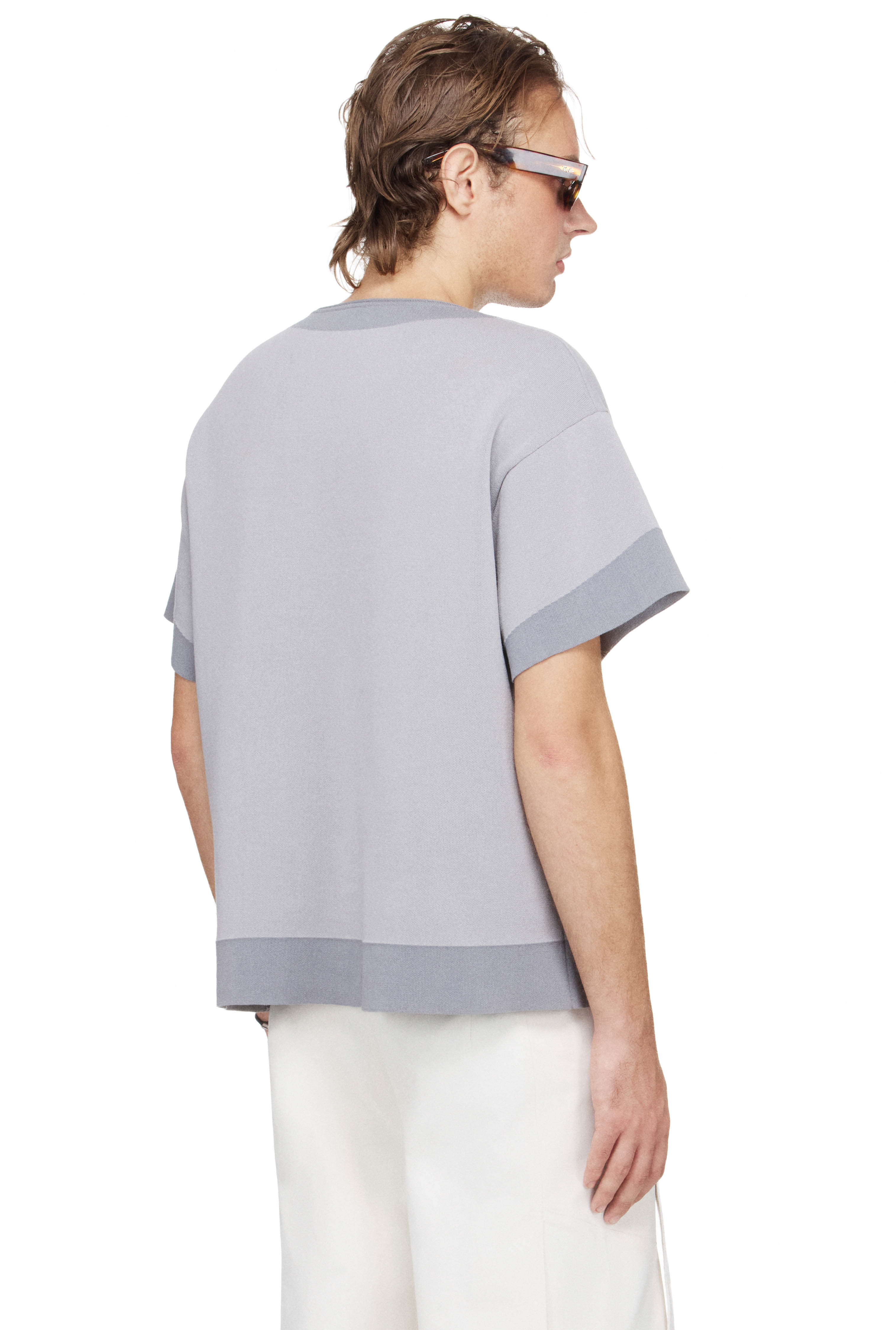 BEUTER® x PALLADIUM IRIS KNIT BOXY T-SHIRT - MUTED BLUE
