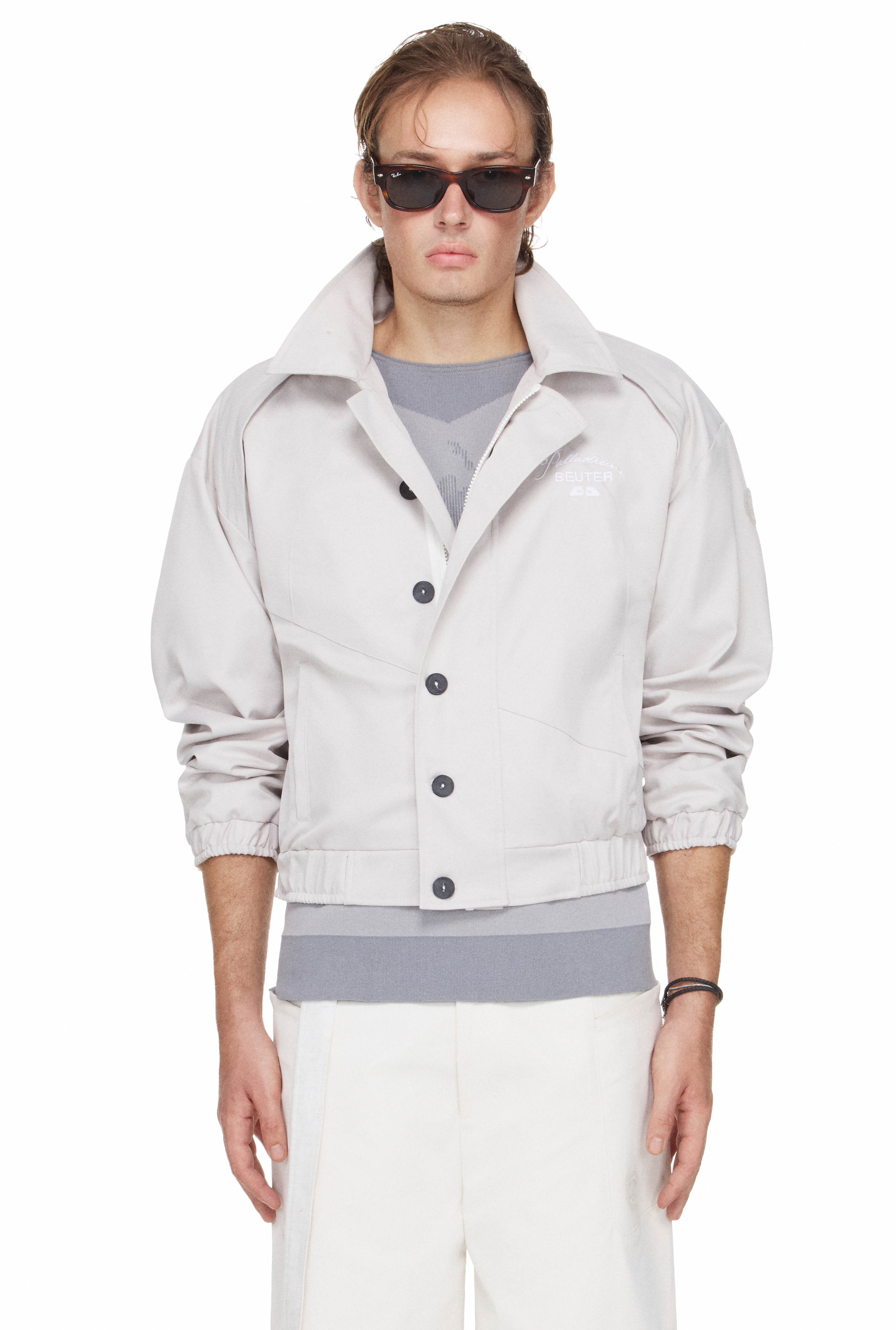 BEUTER® x PALLADIUM LASER CUT TRACK JACKET - LIGHT GREY