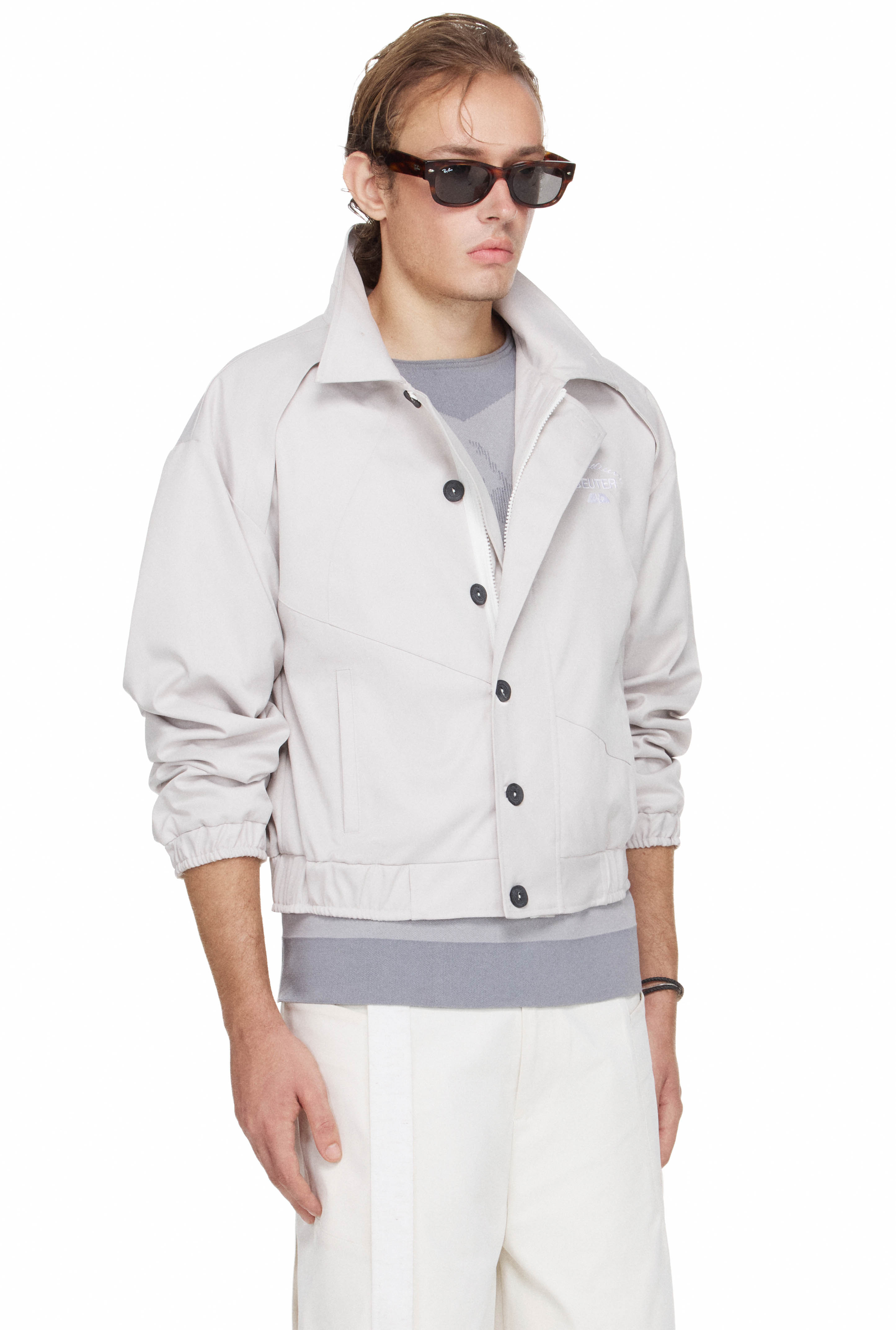 BEUTER® x PALLADIUM LASER CUT TRACK JACKET - LIGHT GREY
