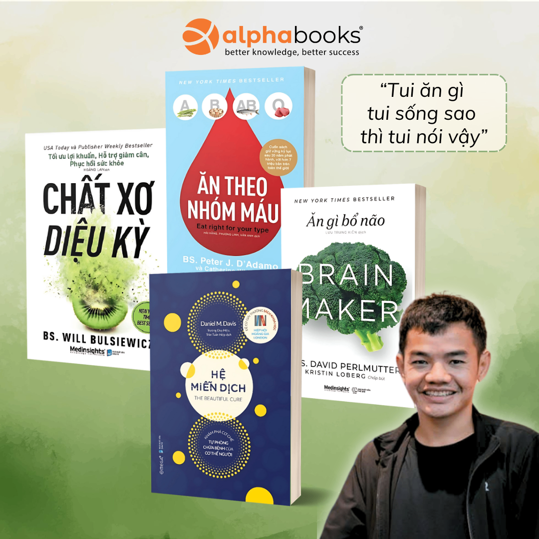 COMBO 4C: Chất Xơ Diệu Kỳ + Hệ Miễn Dịch + Ăn Theo Nhóm Máu + Ăn Gì Bổ Não