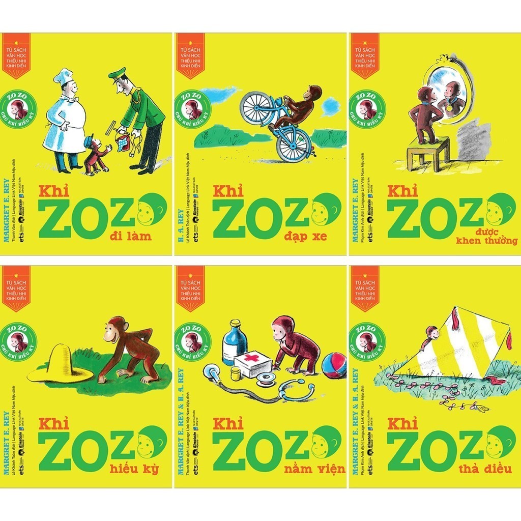 Tủ Sách Văn Học Thiếu Nhi Kinh Điển – Zozo Chú Khỉ Hiếu Kỳ ( Trọn bộ 6 cuốn)