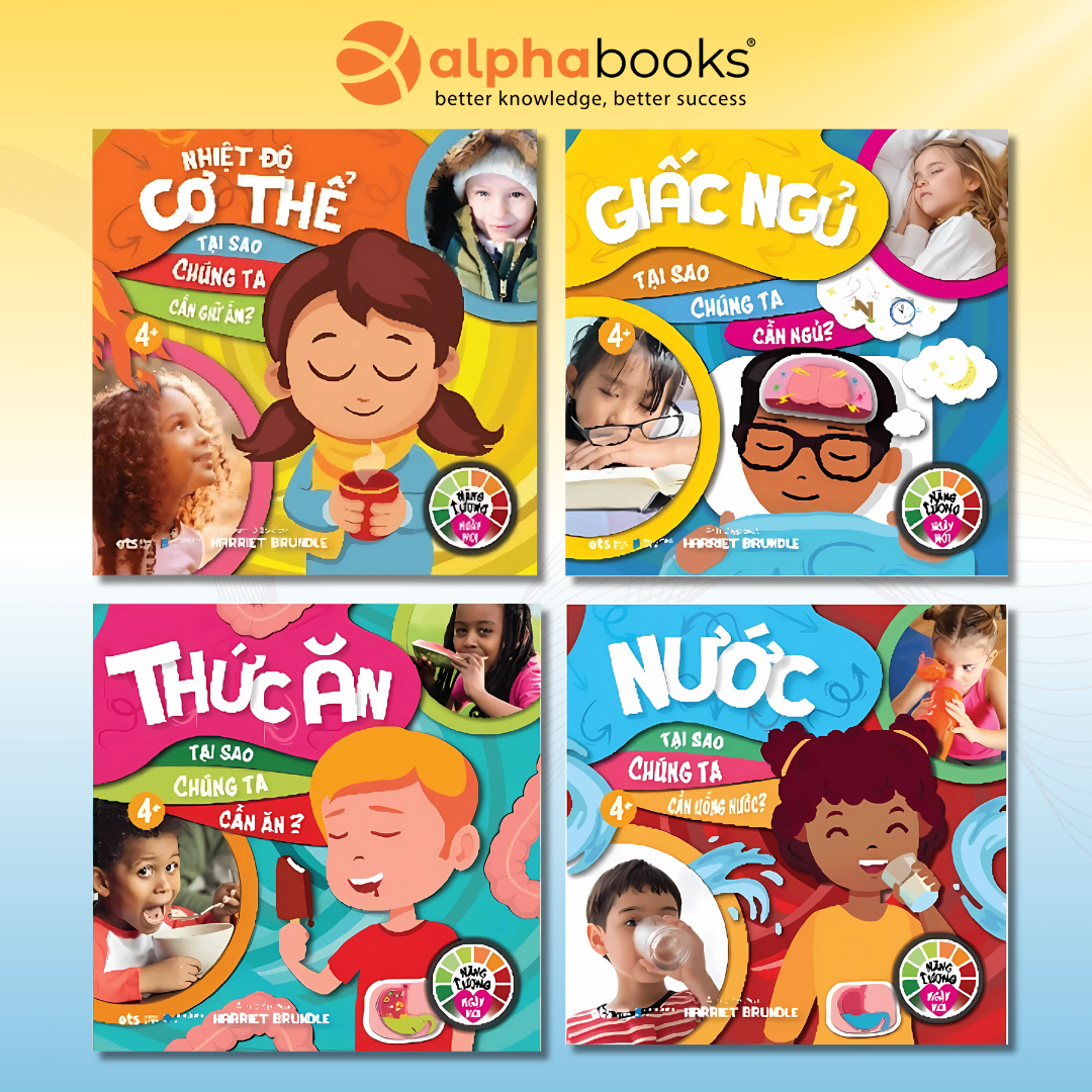 Combo Năng Lượng Ngày Mới (4 Cuốn): Nhiệt Độ Cơ Thể + Thức Ăn + Nước + Giấc Ngủ