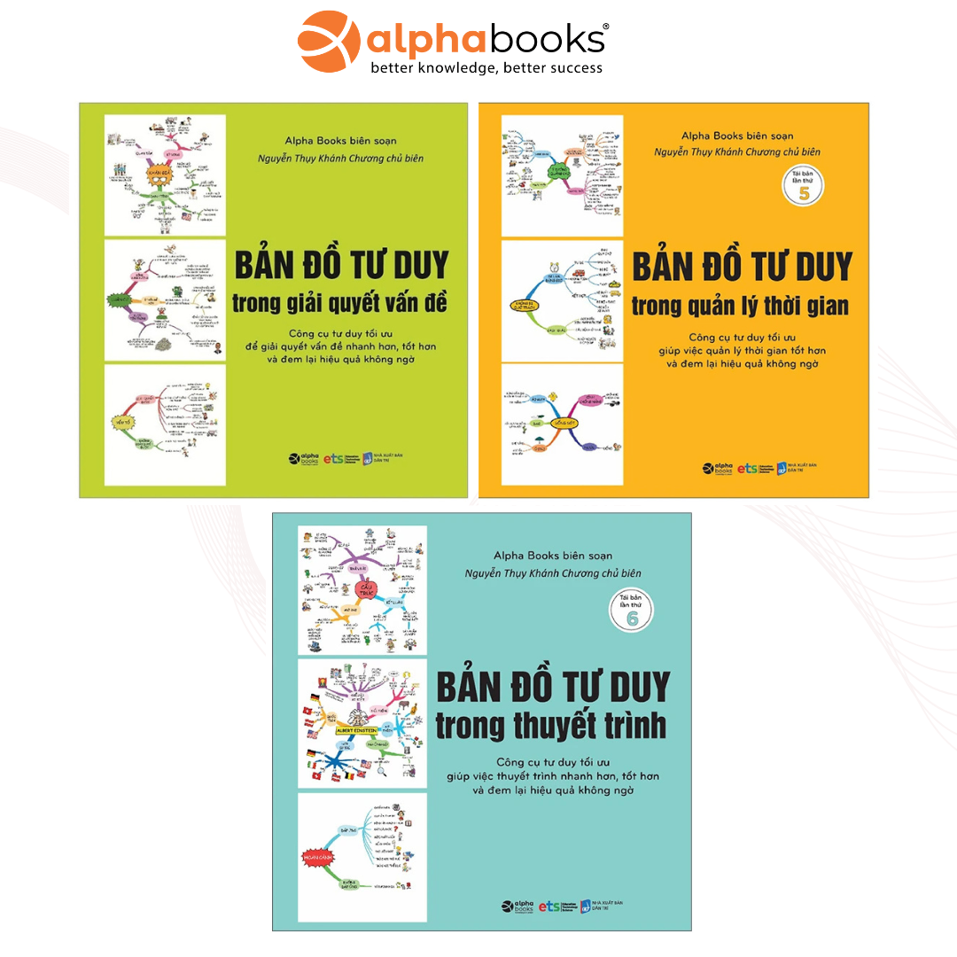 Combo Bản Đồ Tư Duy – Làm Chủ Thời Gian, Thuyết Trình Tự Tin, Giải Quyết Vấn Đề Sáng Tạo