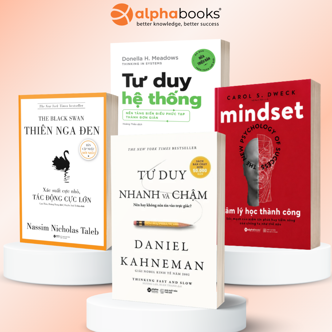 Combo Sách Tư Duy: Tư Duy Nhanh Và Chậm + Tư Duy Hệ Thống + Thiên Nga Đen + Tâm Lý Học Thành Công.