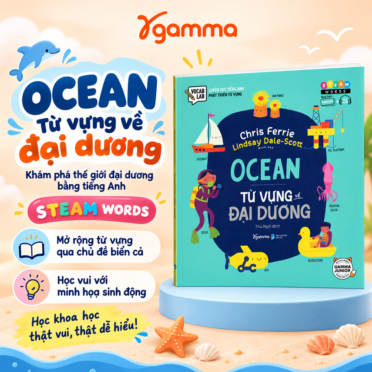 Steam Words Ocean - Từ Vựng Về Đại Dương: Luyện Đọc Tiếng Anh và phát triển từ vựng tiếng Anh cho trẻ