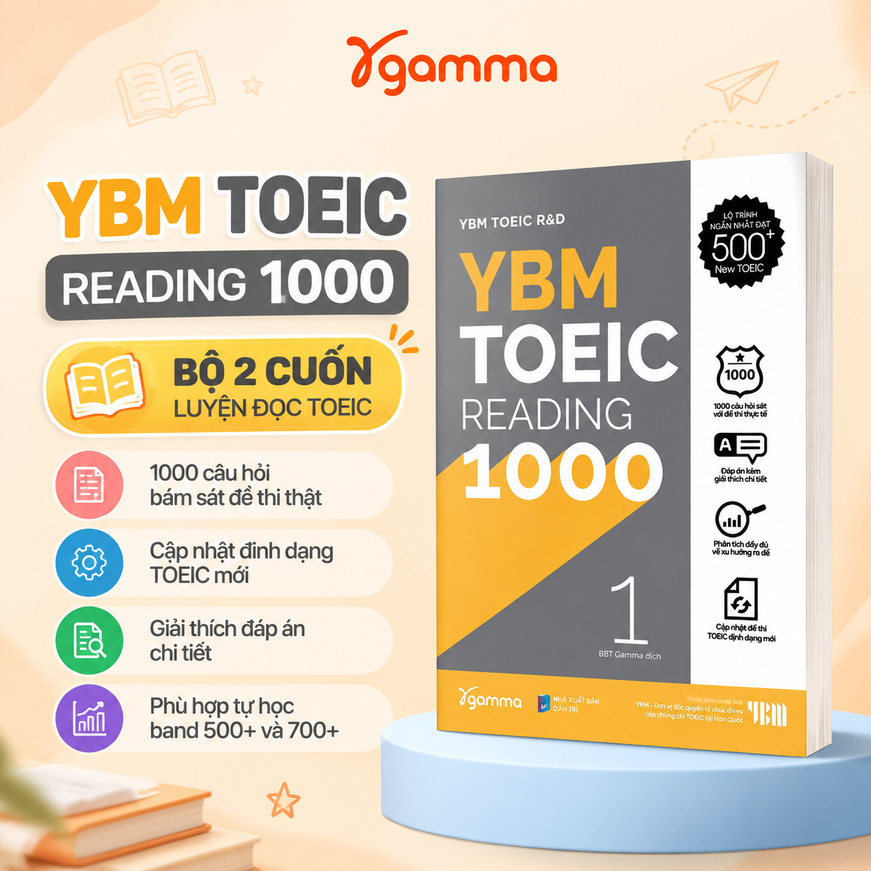 YBM Toeic Reading 1000 Vol 1 - Lộ Trình Ngắn Nhất Đạt 500+ New TOEIC