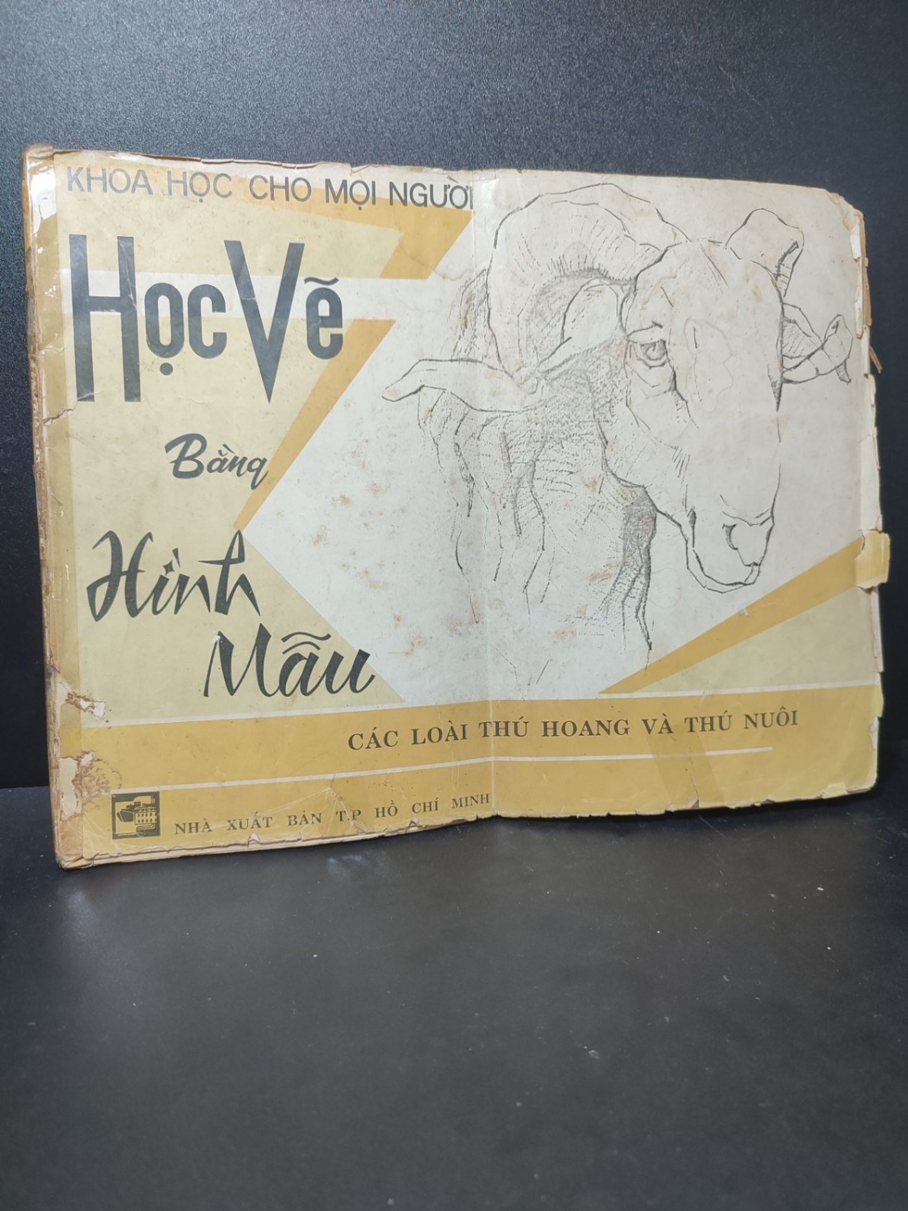Học vẽ bằng hình mẫu các loài thú hoang và thú nuôi 1990 mới 70 ố, rách bìa HCM2110 (NSX)