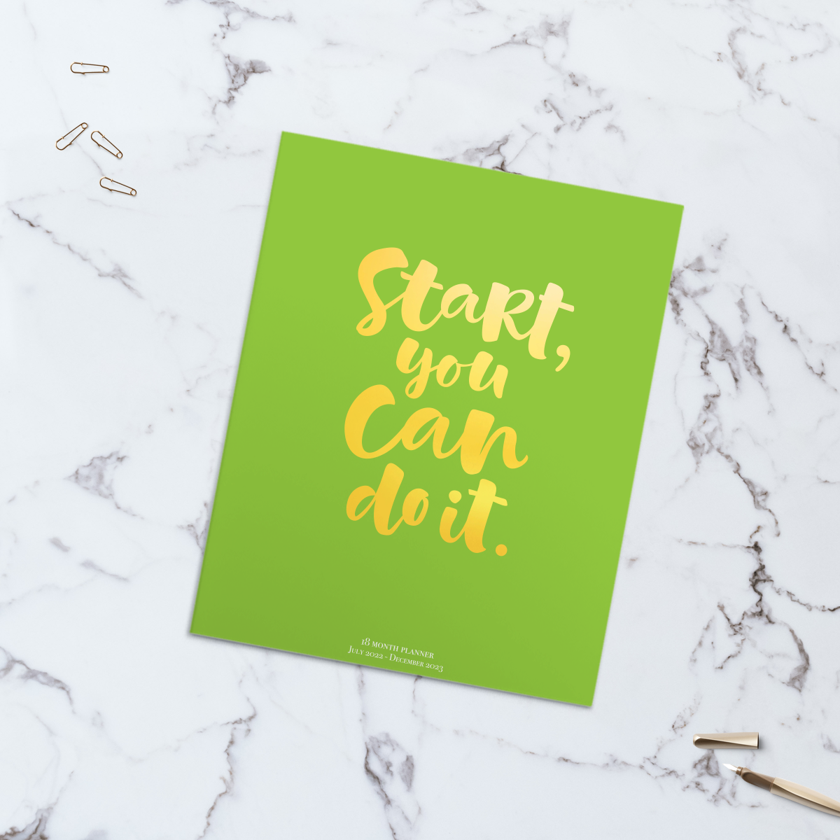 [DEAL ĐƠN 100K] Sổ planner 18 tháng 7/2022-12/2023 Màu Xanh Lá - Mẫu 02