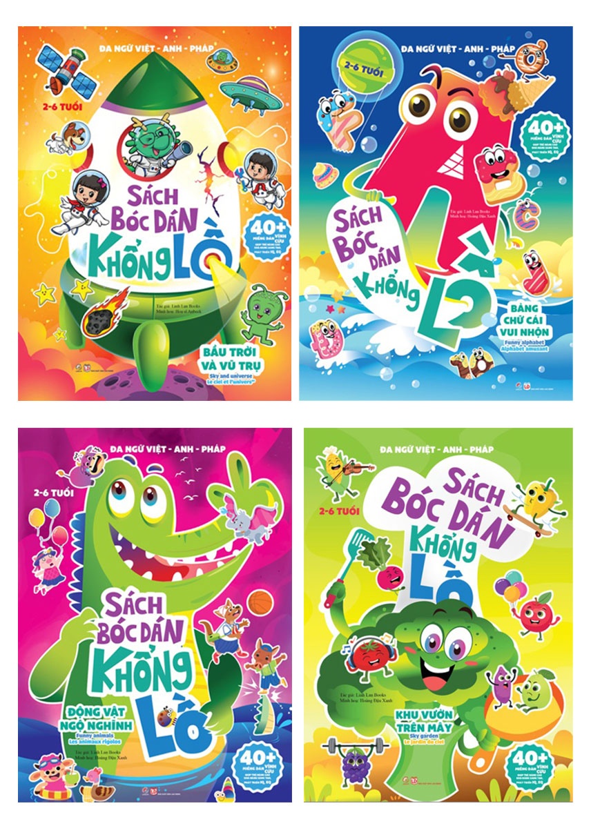 Sách bóc dán không lồ - Combo 4 tập - - LINHLANBOOKS - Sách Mẹ và bé