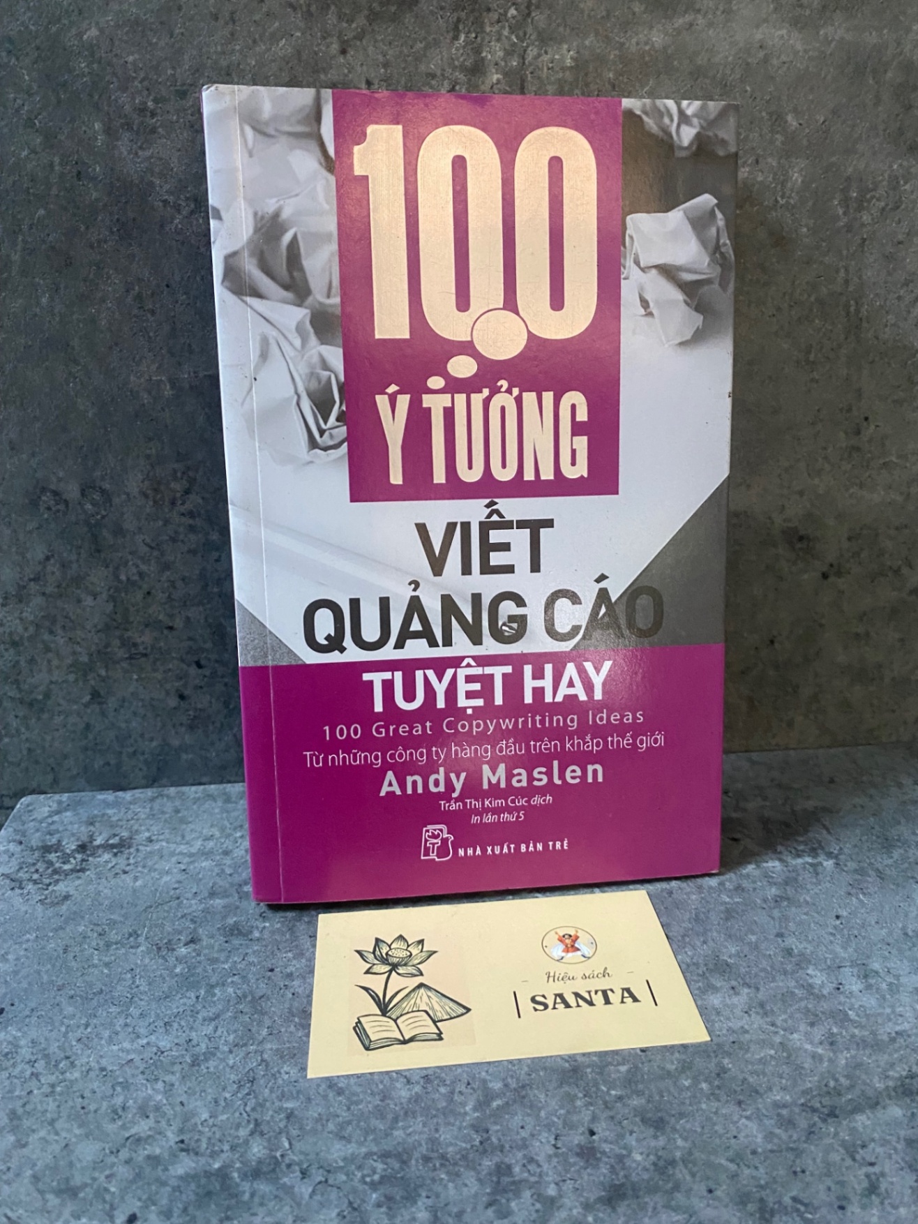 100 ý tưởng viết quảng cáo tuyệt hay- Andy Maslen- sách lưu kho chưa sd, giấy xốp có ố Kinh doanh - Marketing STB0302