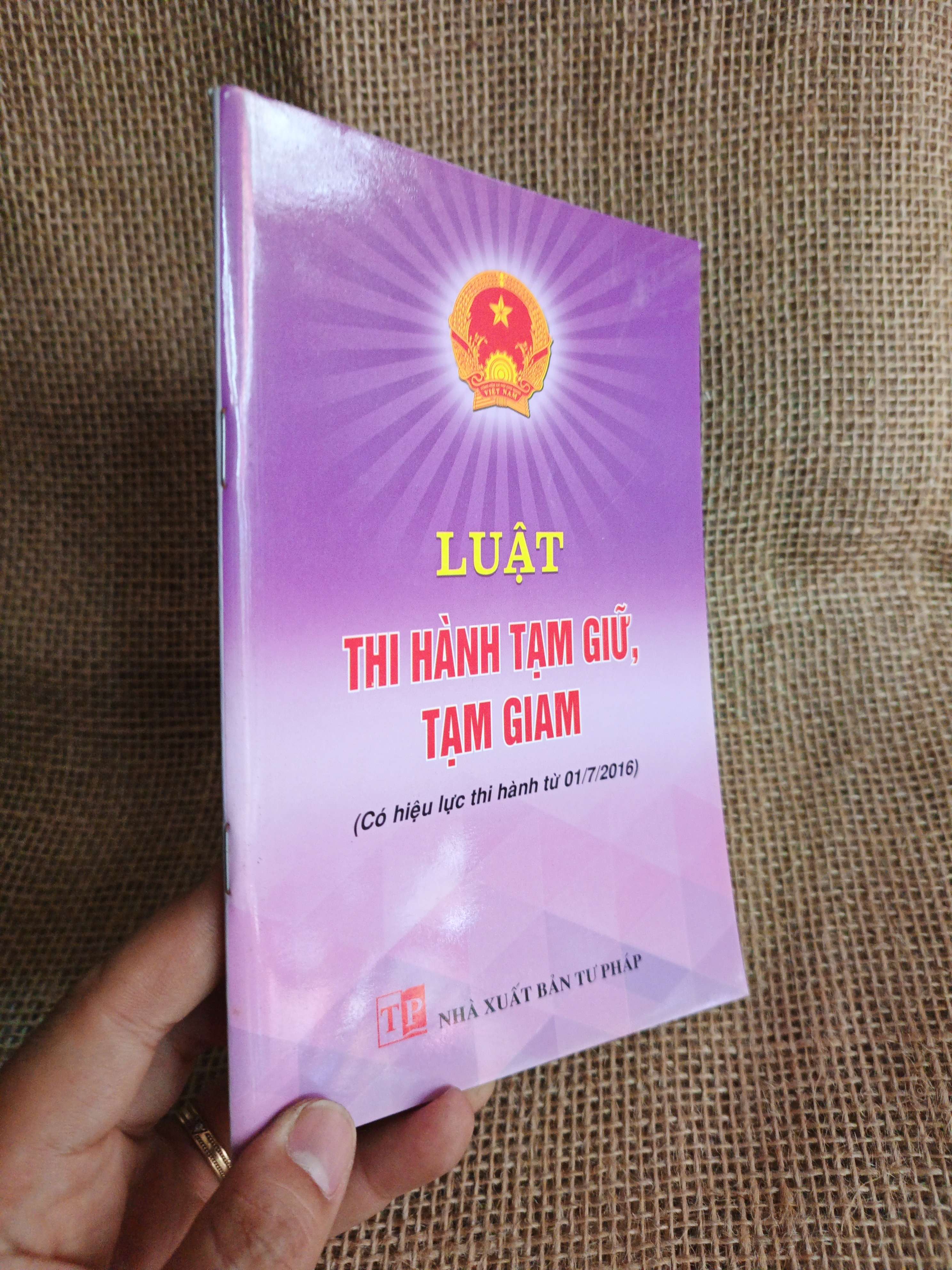 Luật thi hành tạm giữ, tạm giam 2016 mới 90% (Sách chính trị - pháp lý) HCM060526 (NSX)