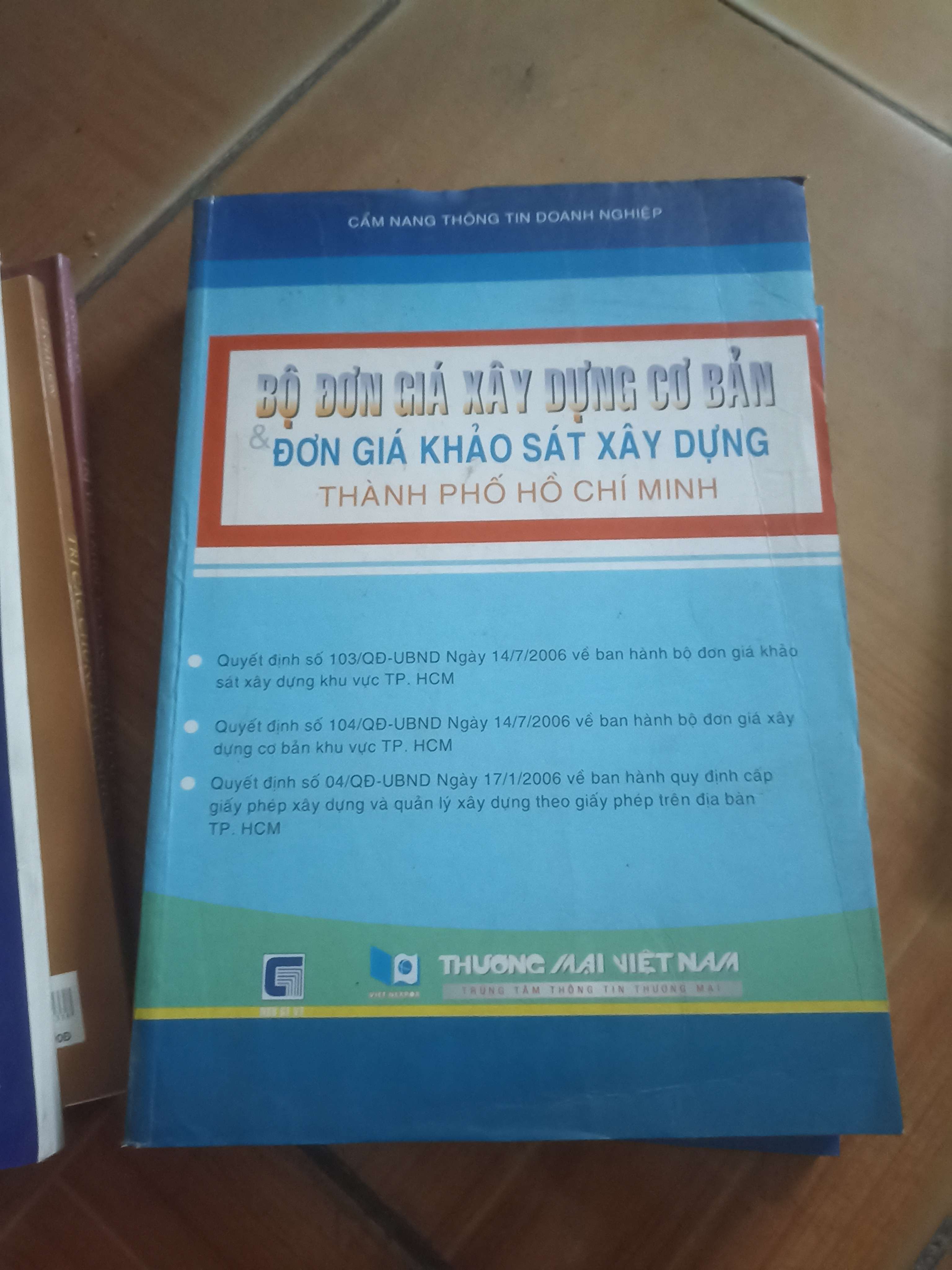 Bộ đơn giá xây dựng cơ bản và đơn giá khảo sát xây dựng thành phố Hồ Chí Minh 2006 (Sách giáo khoa - giáo trình) VAVO-AK4ST4