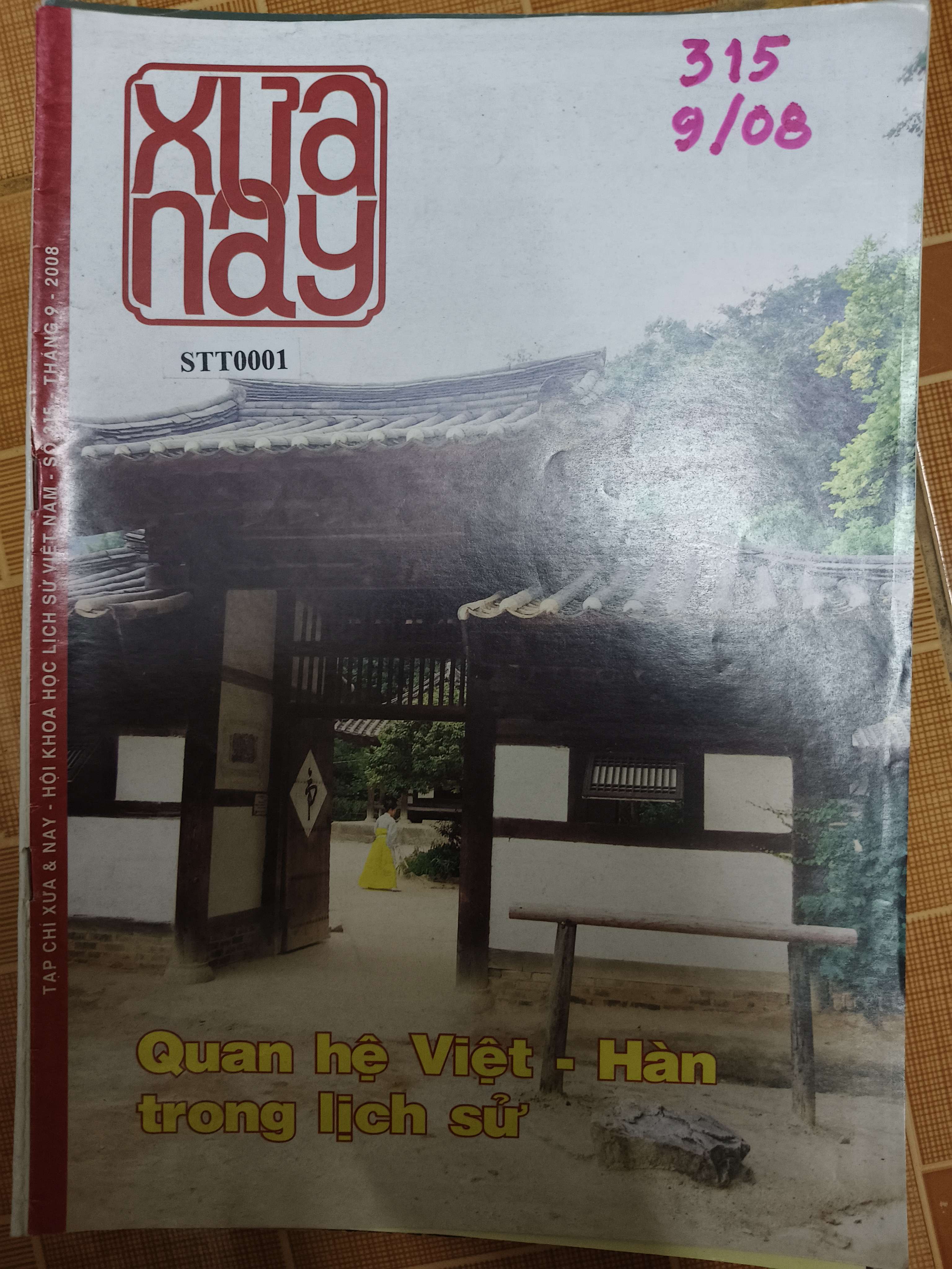 Xưa và nay số 315 tháng 9/2008 - STT001 (Tạp chí) ANTQ