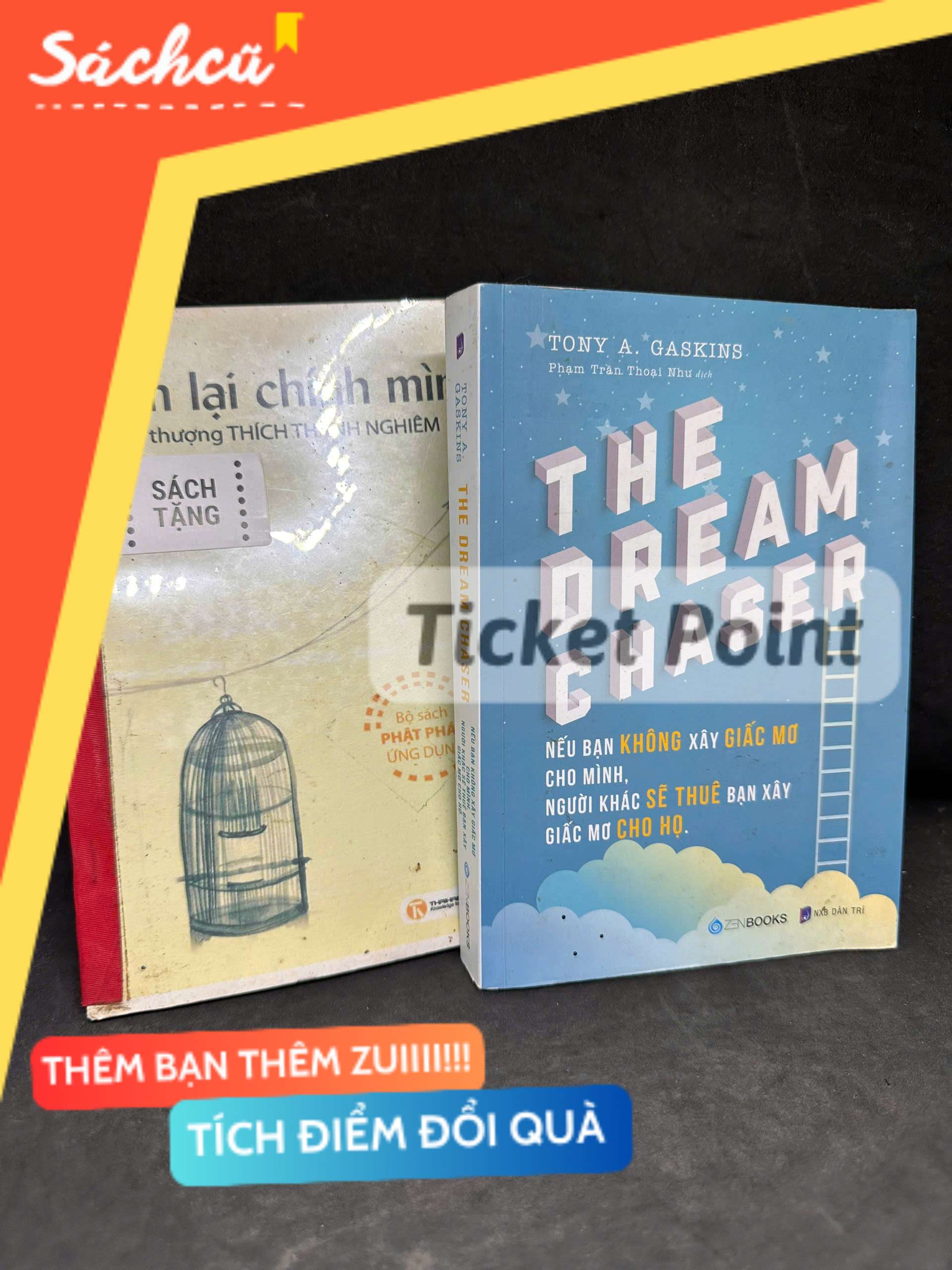 (Ticket Point) The Dream Chaser, Mới 80% (Trang đầu ghi chữ) + Tặng sách, 2018 - Tony A. Gaskins H1604-SBM-1