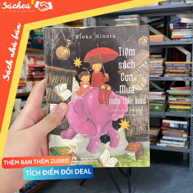 Tiệm sách cơn mưa-thiên thần ruko -Rieko Hinata (Sách văn học) TSHT
