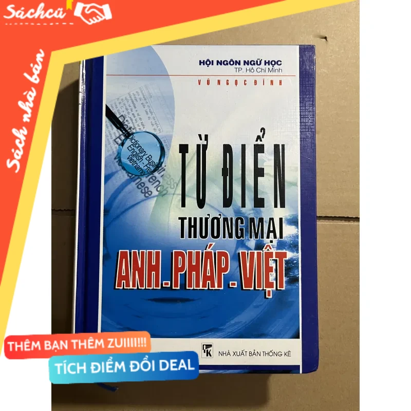 Từ điển Anh Pháp Việt mới 80% (Sách học tiếng Pháp) DTML