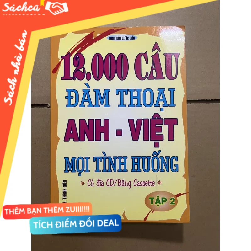 12.000 đàm thoại Anh Việt mới 80% (Sách tự học tiếng Anh) DTML
