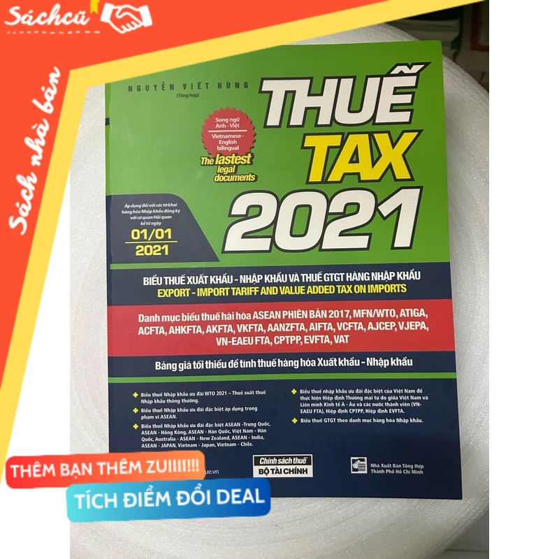 Thuế TAX 2021-Biểu Thuế Xuất Khẩu-Nhập Khẩu Và Thuế GTGT Hàng Nhập Khẩu Song Ngữ Anh-Việt mới 80% (Sách chính trị - pháp lý) DTML