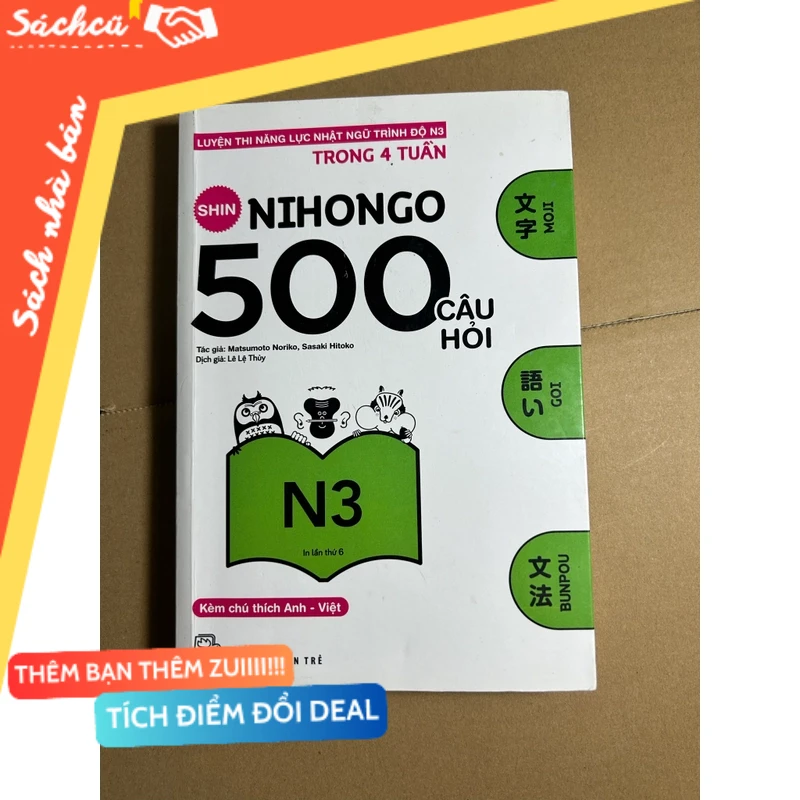 Shin Nihonggo 500 câu hỏi N3 mới 80% (Sách học tiếng Nhật) DTML