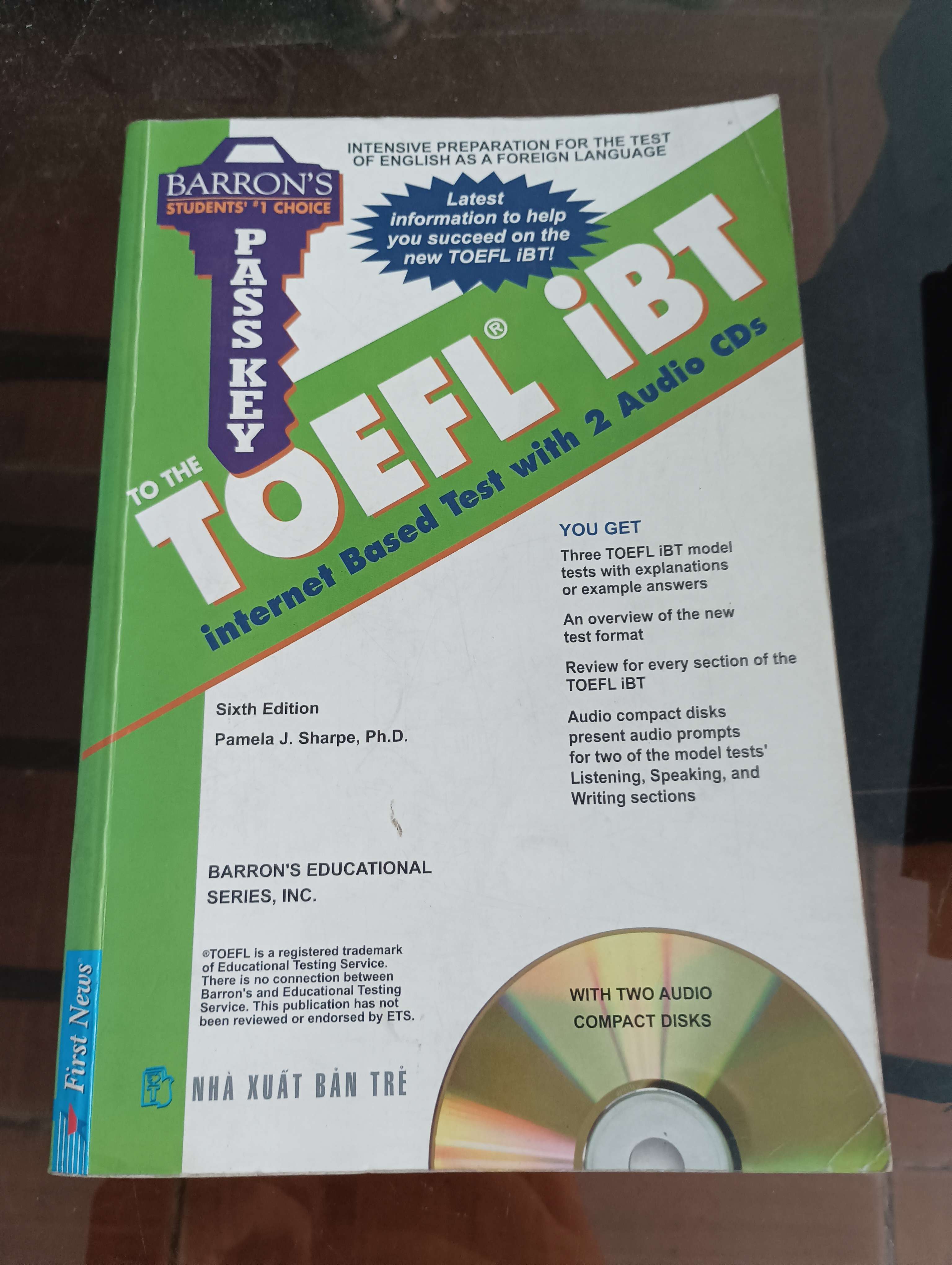 Barron's Pass Key to the TOEFL iBT (Internet-Based Test with 2 Audio CDs - Sixth Edition) - Pamela J. Sharpe, Ph.D. Mới 90% 2009 (Sách học ngoại ngữ) VAVO