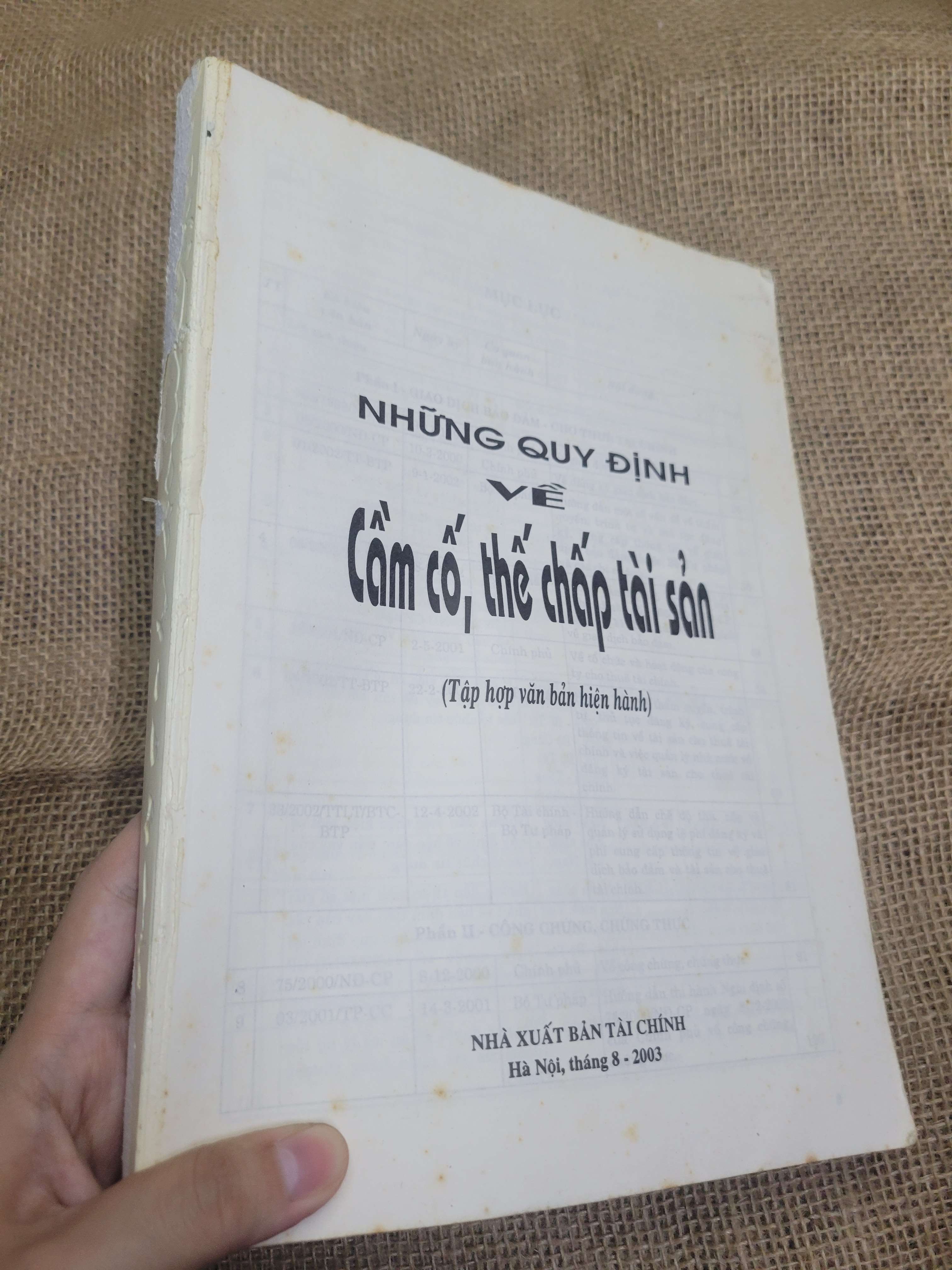 Những quy định về cầm cố, thế chấp tài sản 2003 mới 70% ố, mất bìa (Sách kiến thức tổng hợp) HLSC