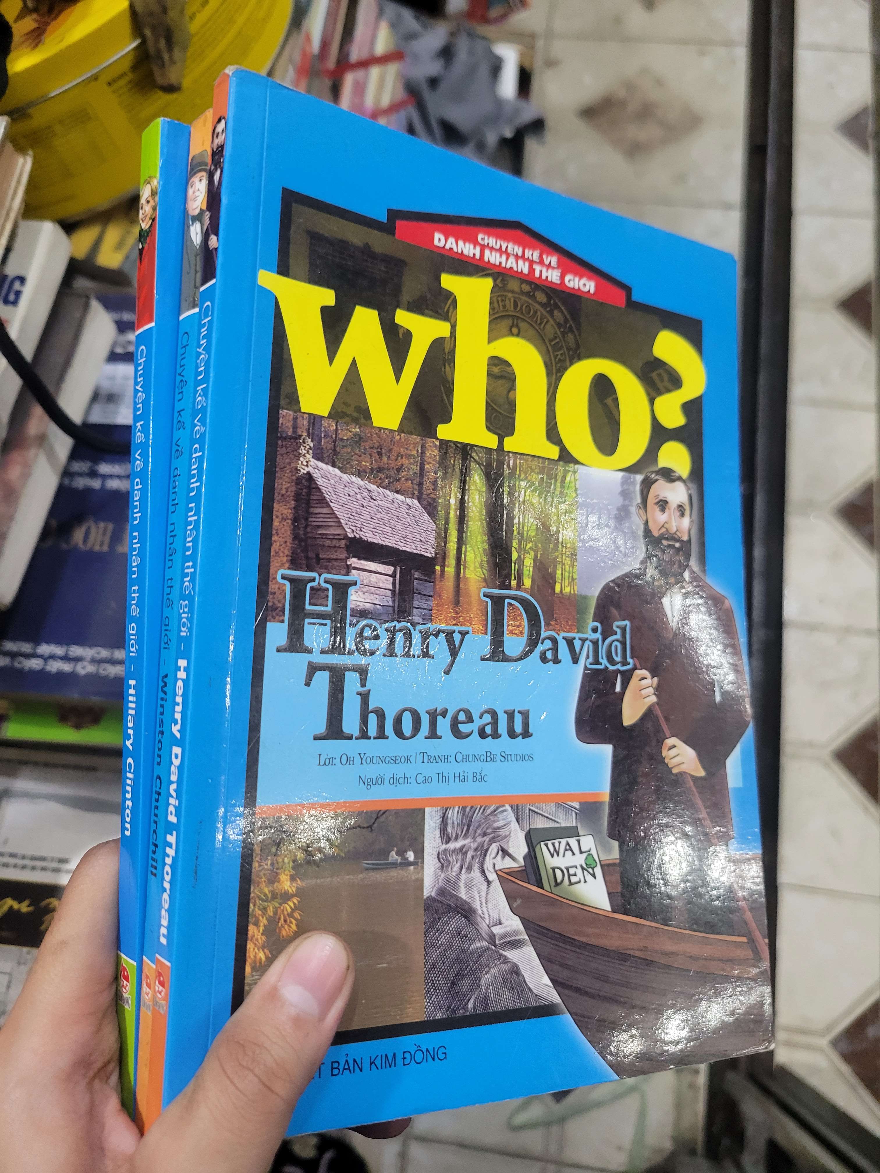 3 cuốn Chuyện kể về danh nhân thế giới (Henry David Thoreau, Winston Churchill, Hillary Clinton) mới 80% ố, bẩn bìa (Sách Danh nhân) BGB