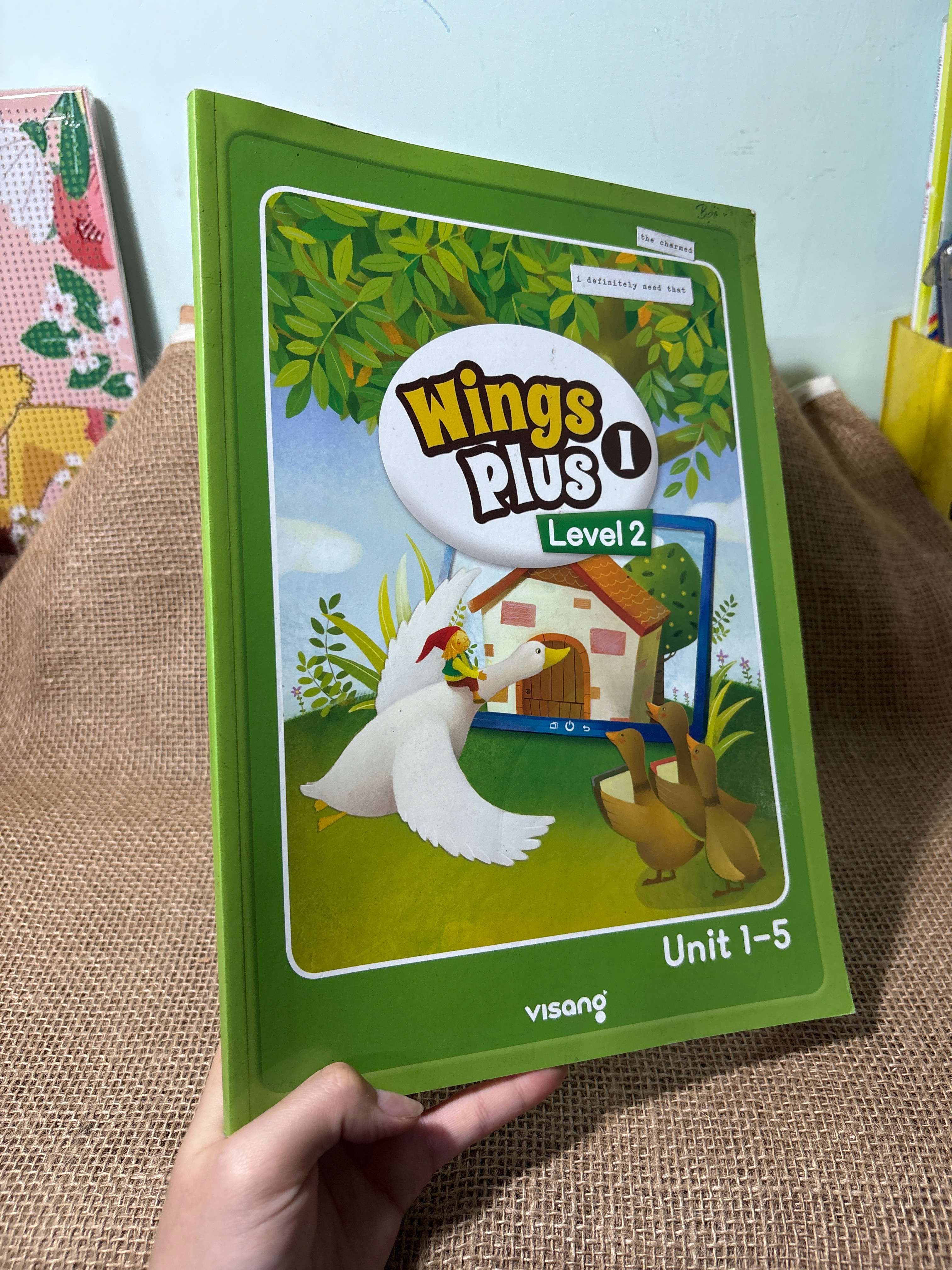 Wings plus 1 level 2 unit1-5 mới 80% (Sách tự học tiếng Anh) HLSC