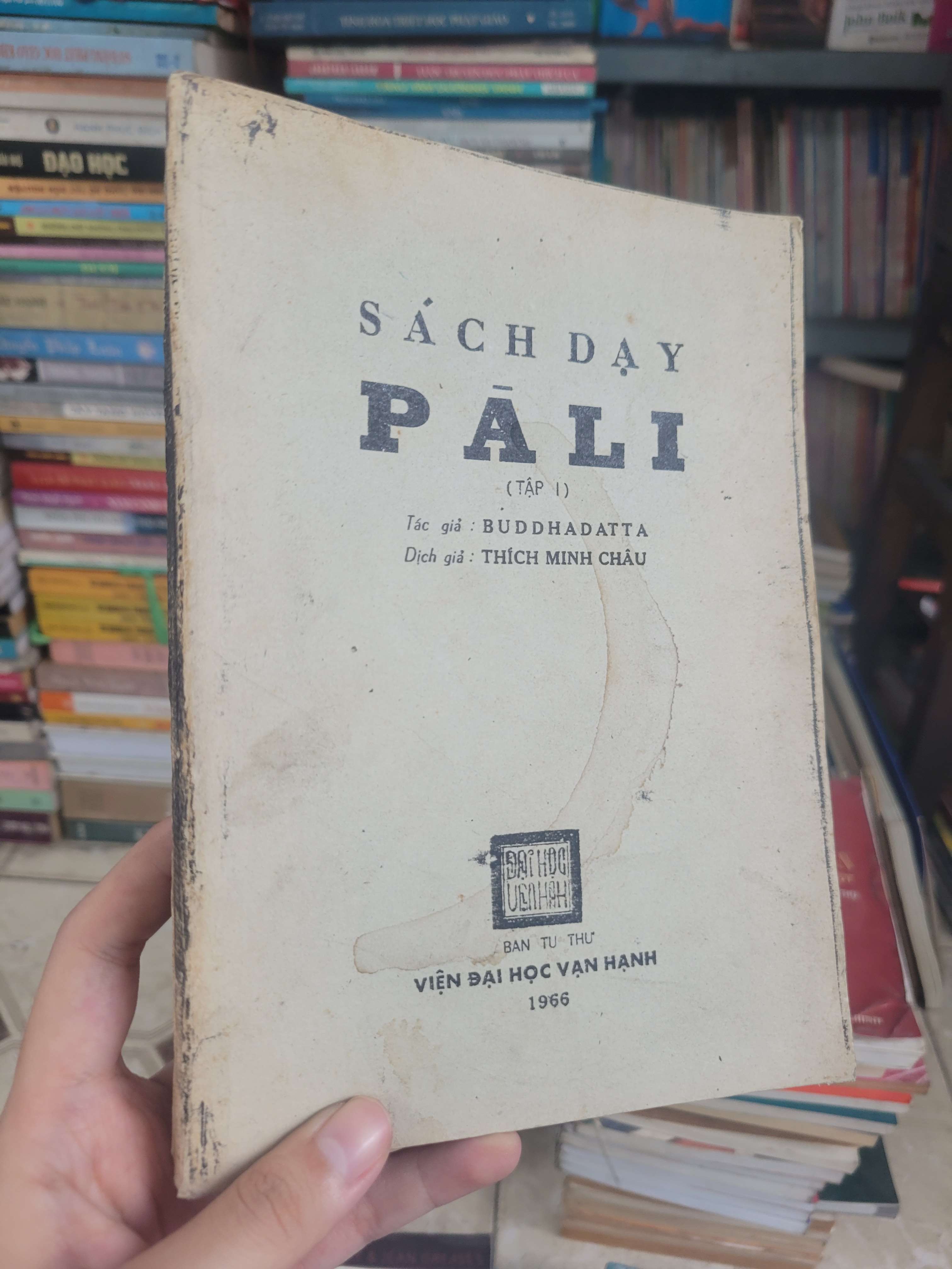 Sách dạy Pali tập 1 - Buddhadatta sách in 1966 mới 70% có chữ (Sách tôn giáo - tâm linh) BGB