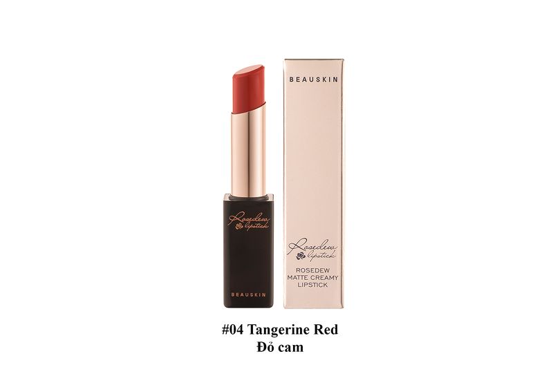 Son siêu lì, màu đẹp Beauskin Rosedew Matte Creamy Lipstick - No 04