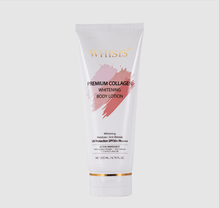 Kem dưỡng thể trắng da chống nắng WHISIS Premium Collagen Whitening Body Lotion